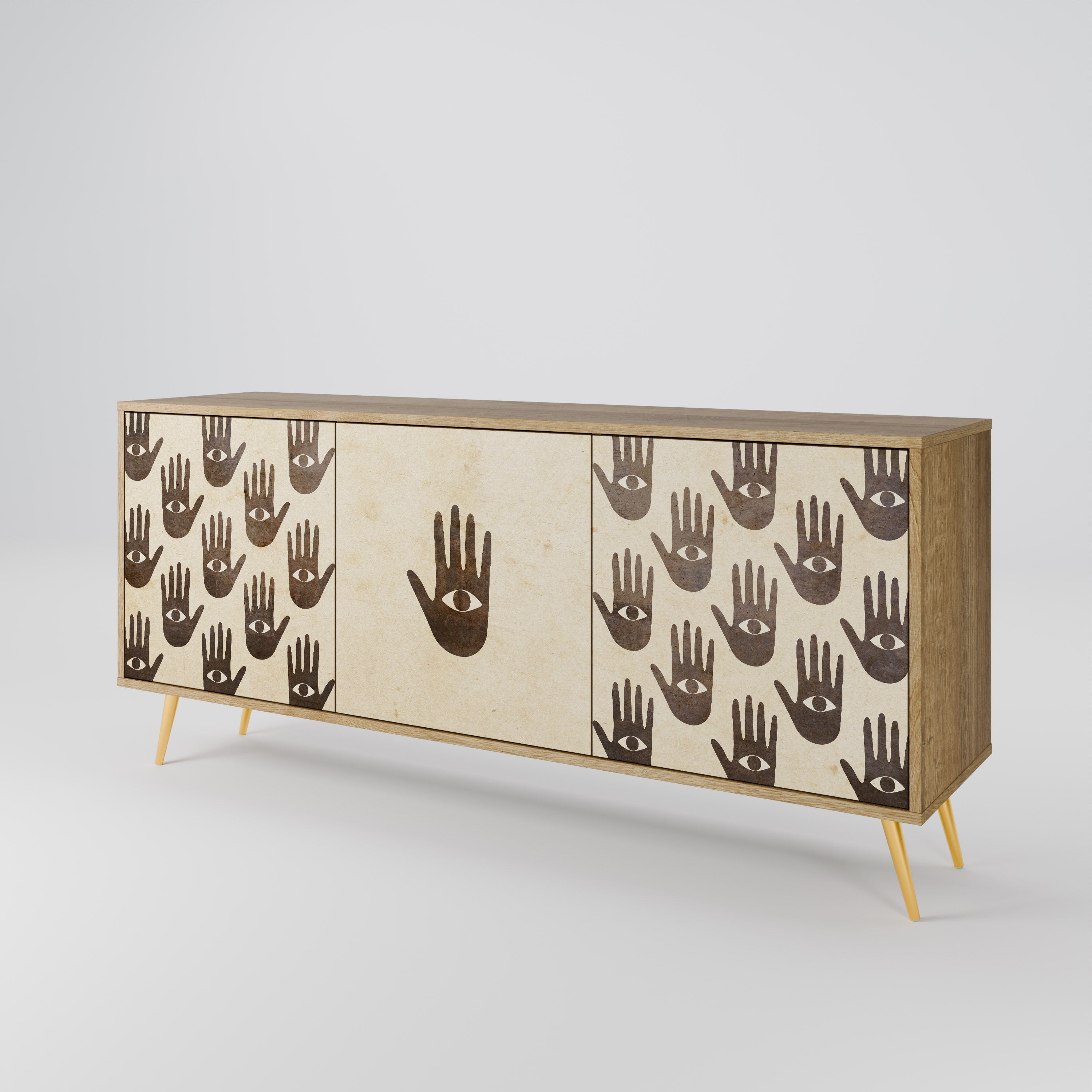 MEHR SEHEN 3-türiges Sideboard in Eichenoptik