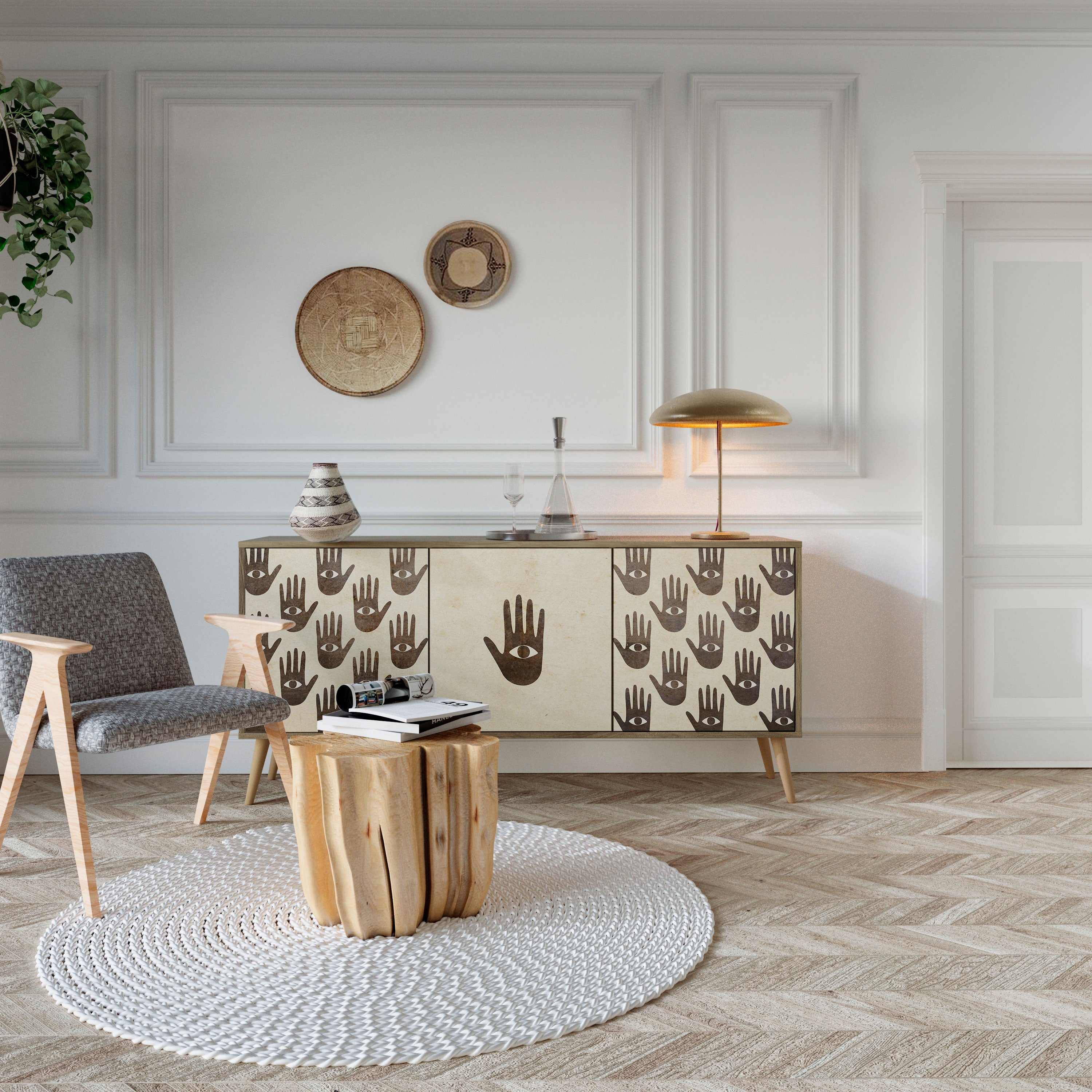 MEHR SEHEN 3-türiges Sideboard in Eichenoptik