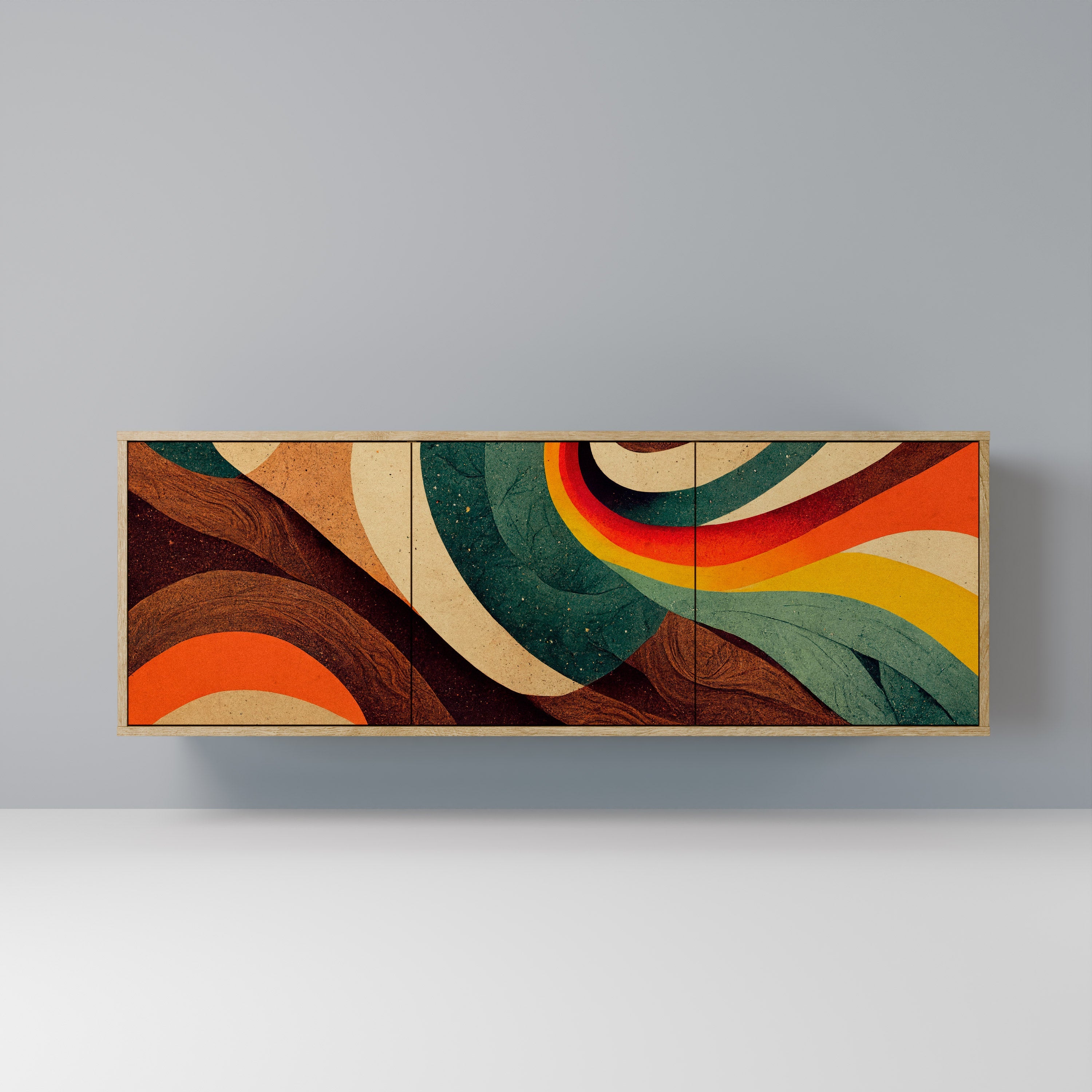 COLORFUL STRANDS 3-türiges Sideboard in Eichenoptik