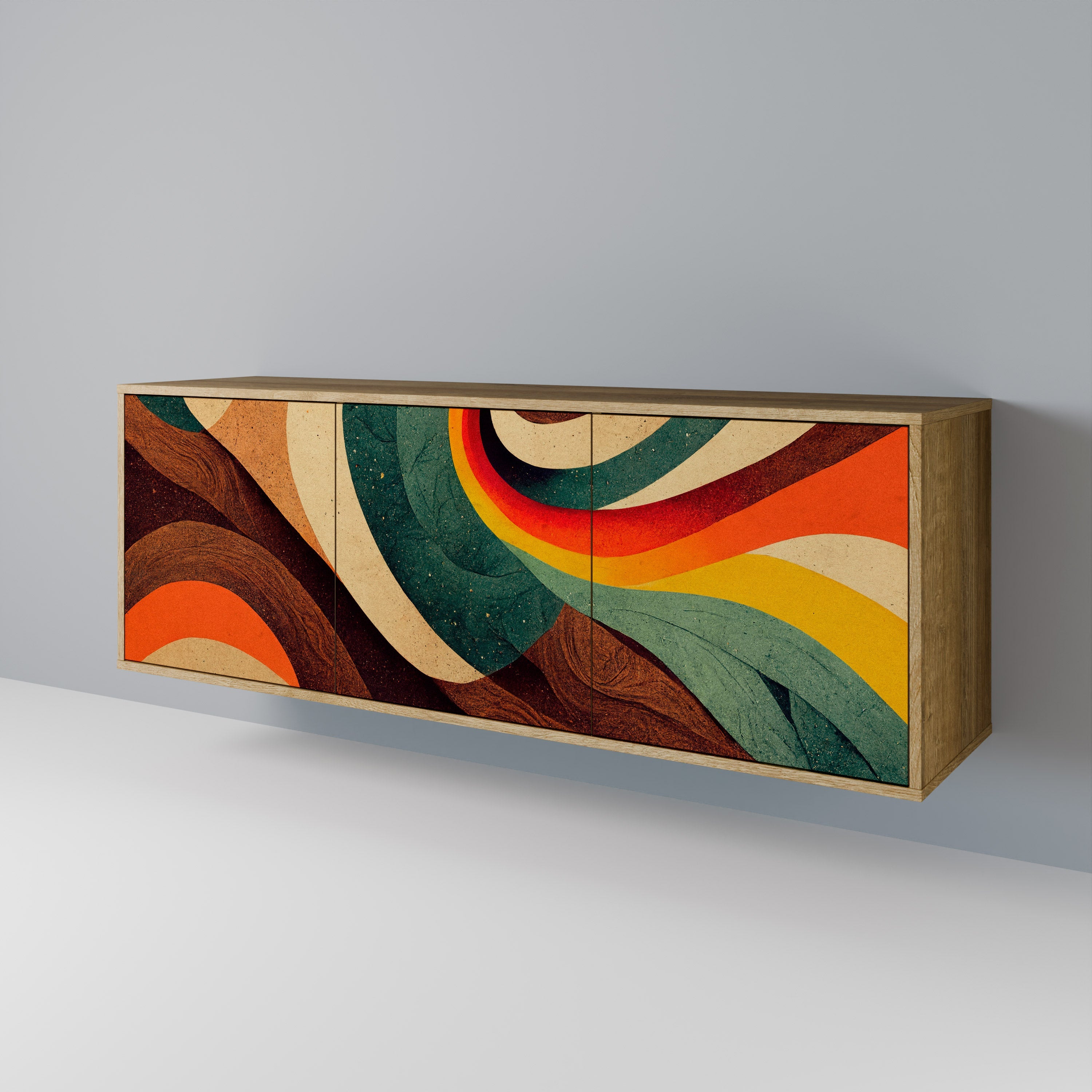 COLORFUL STRANDS 3-türiges Sideboard in Eichenoptik