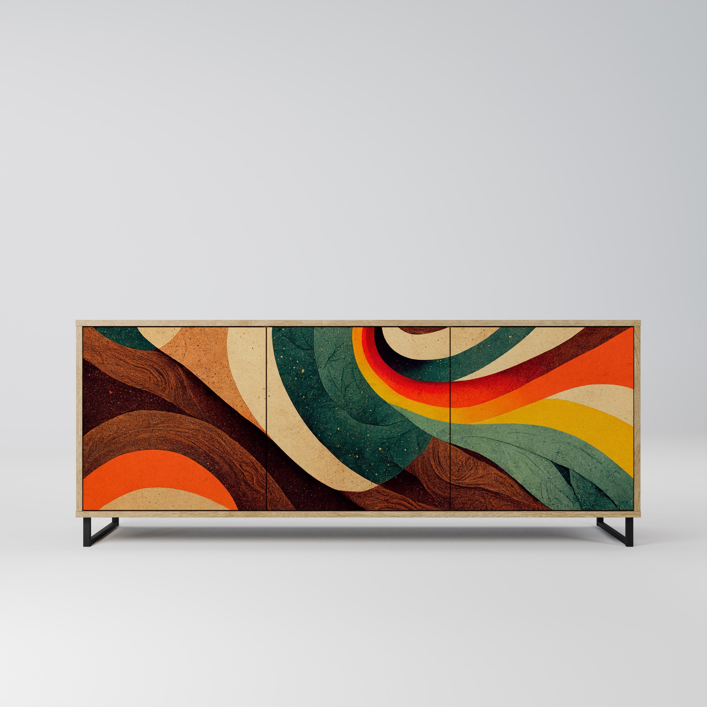 COLORFUL STRANDS 3-türiges Sideboard in Eichenoptik