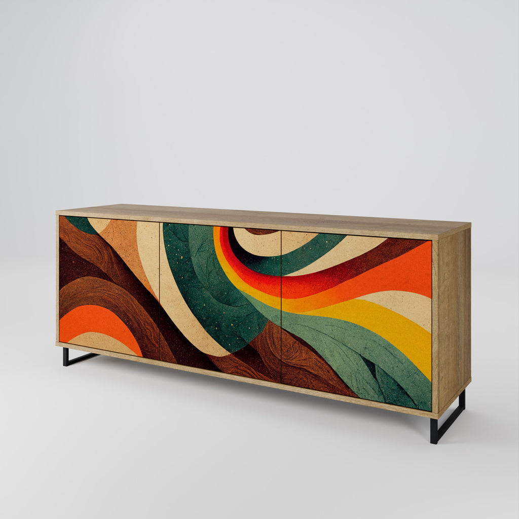 COLORFUL STRANDS 3-türiges Sideboard in Eichenoptik