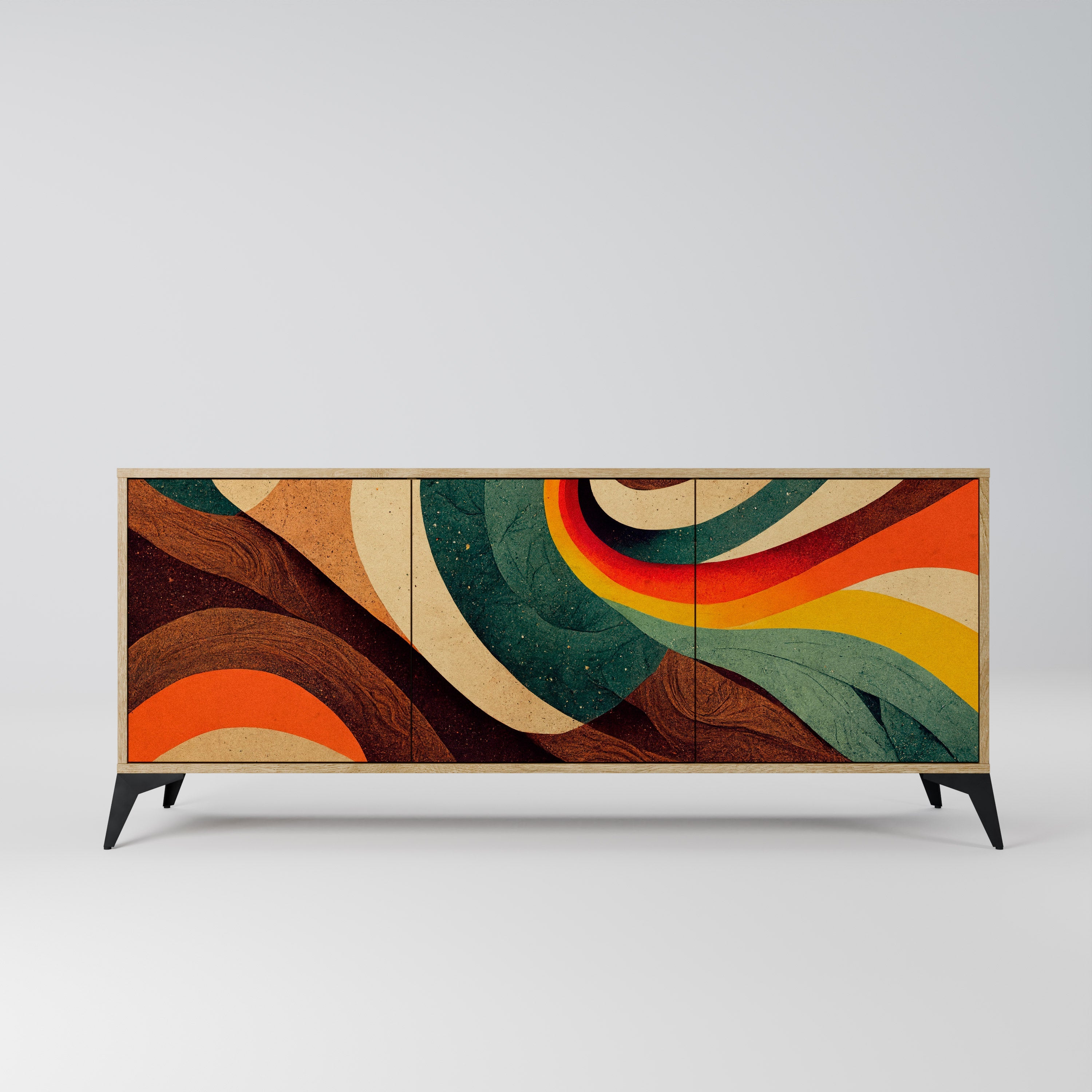 COLORFUL STRANDS 3-türiges Sideboard in Eichenoptik