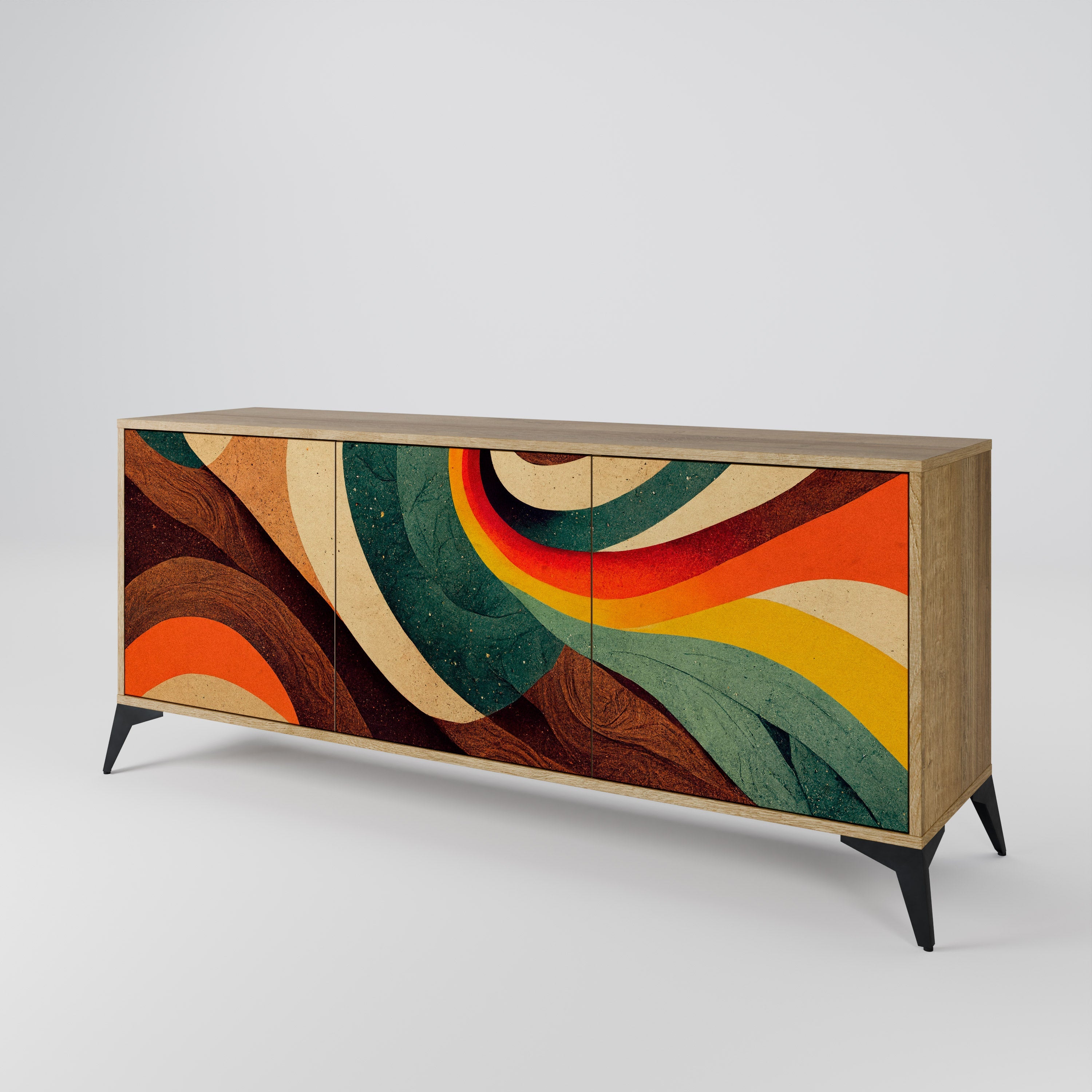 COLORFUL STRANDS 3-türiges Sideboard in Eichenoptik