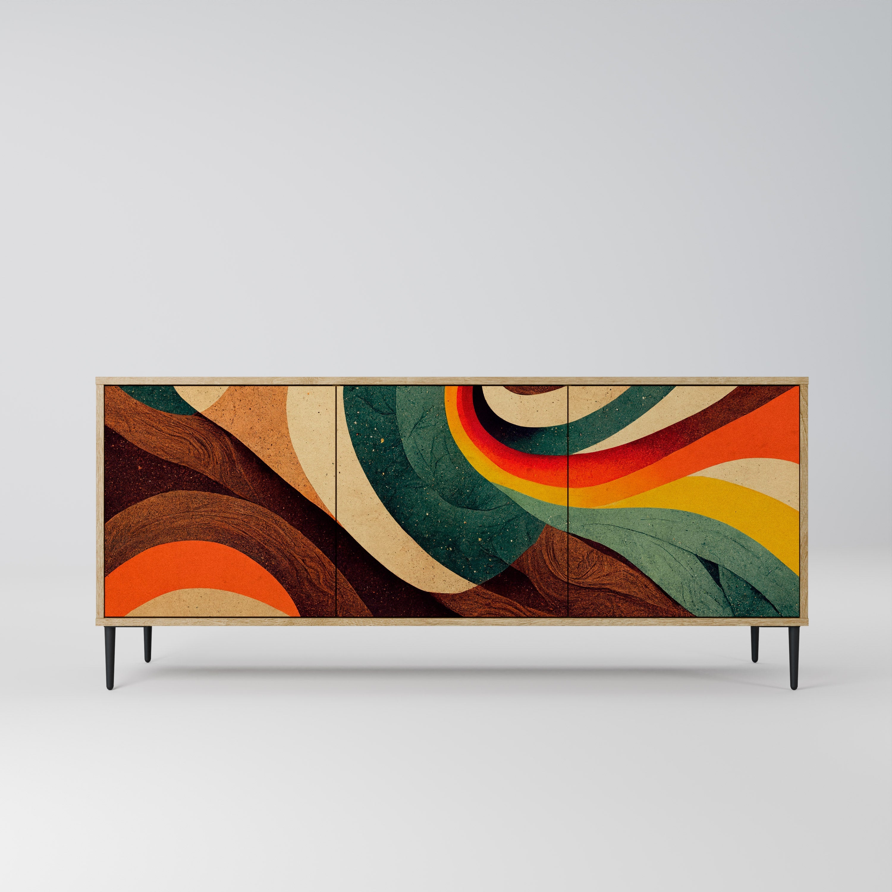 COLORFUL STRANDS 3-türiges Sideboard in Eichenoptik