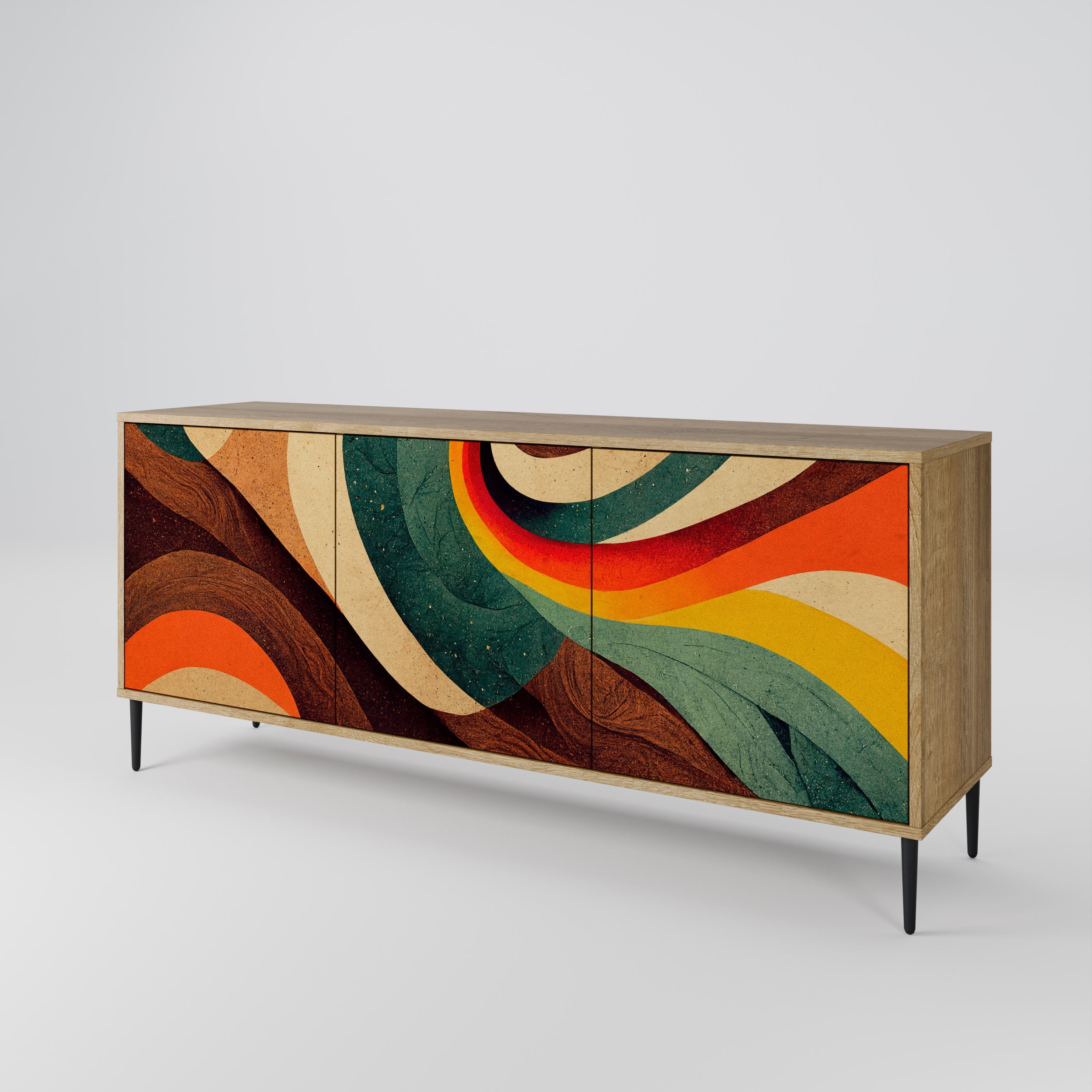 COLORFUL STRANDS 3-türiges Sideboard in Eichenoptik