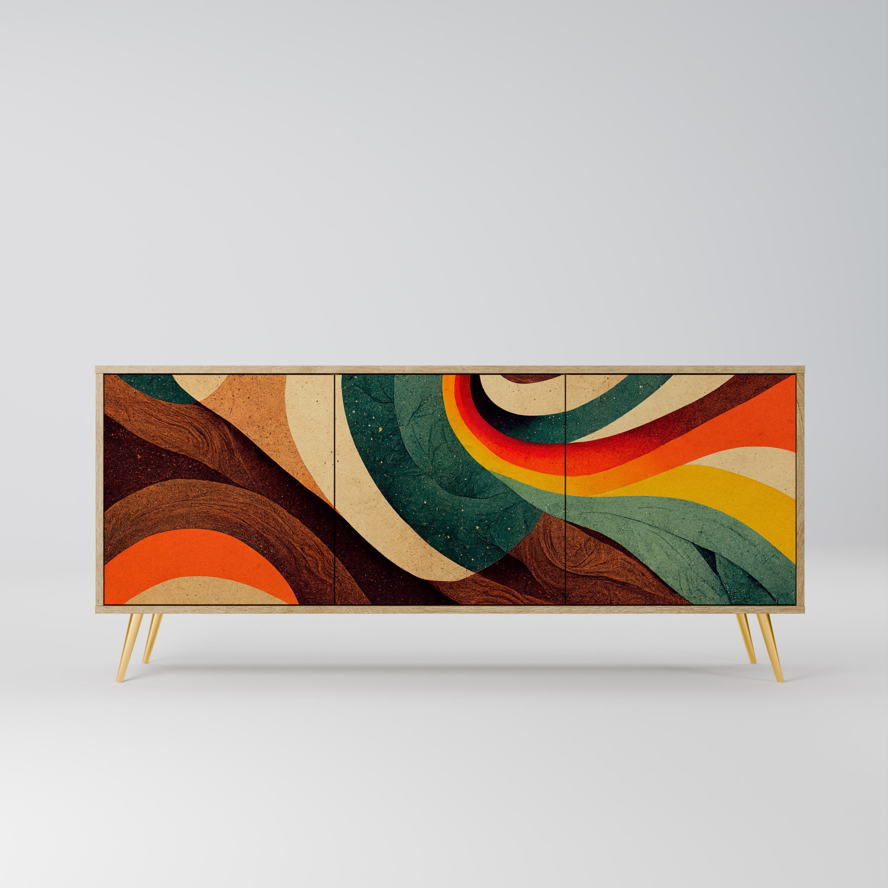 COLORFUL STRANDS 3-türiges Sideboard in Eichenoptik