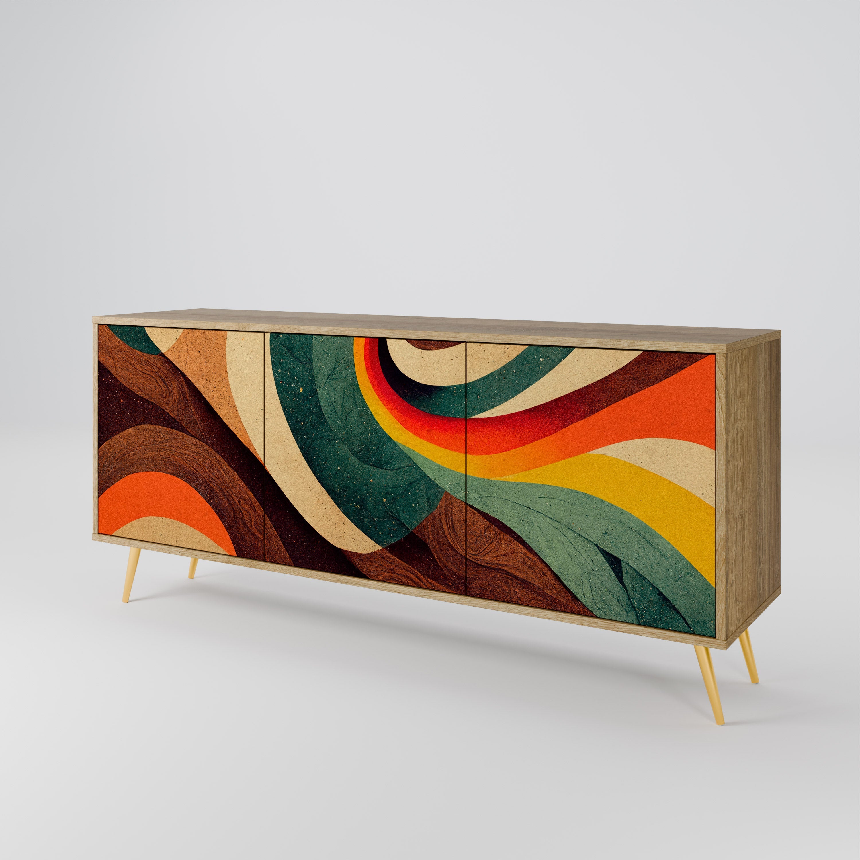 COLORFUL STRANDS 3-türiges Sideboard in Eichenoptik