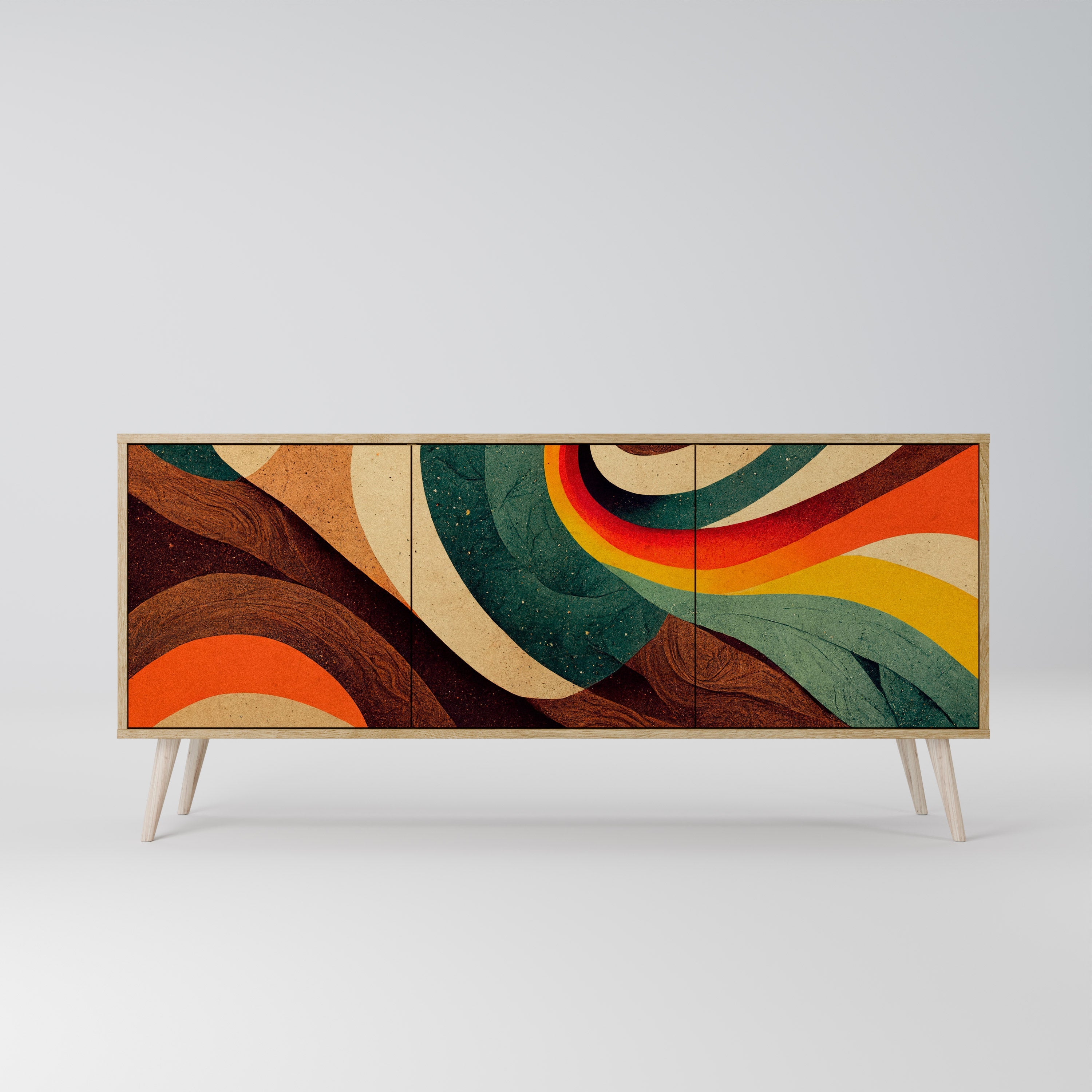 COLORFUL STRANDS 3-türiges Sideboard in Eichenoptik