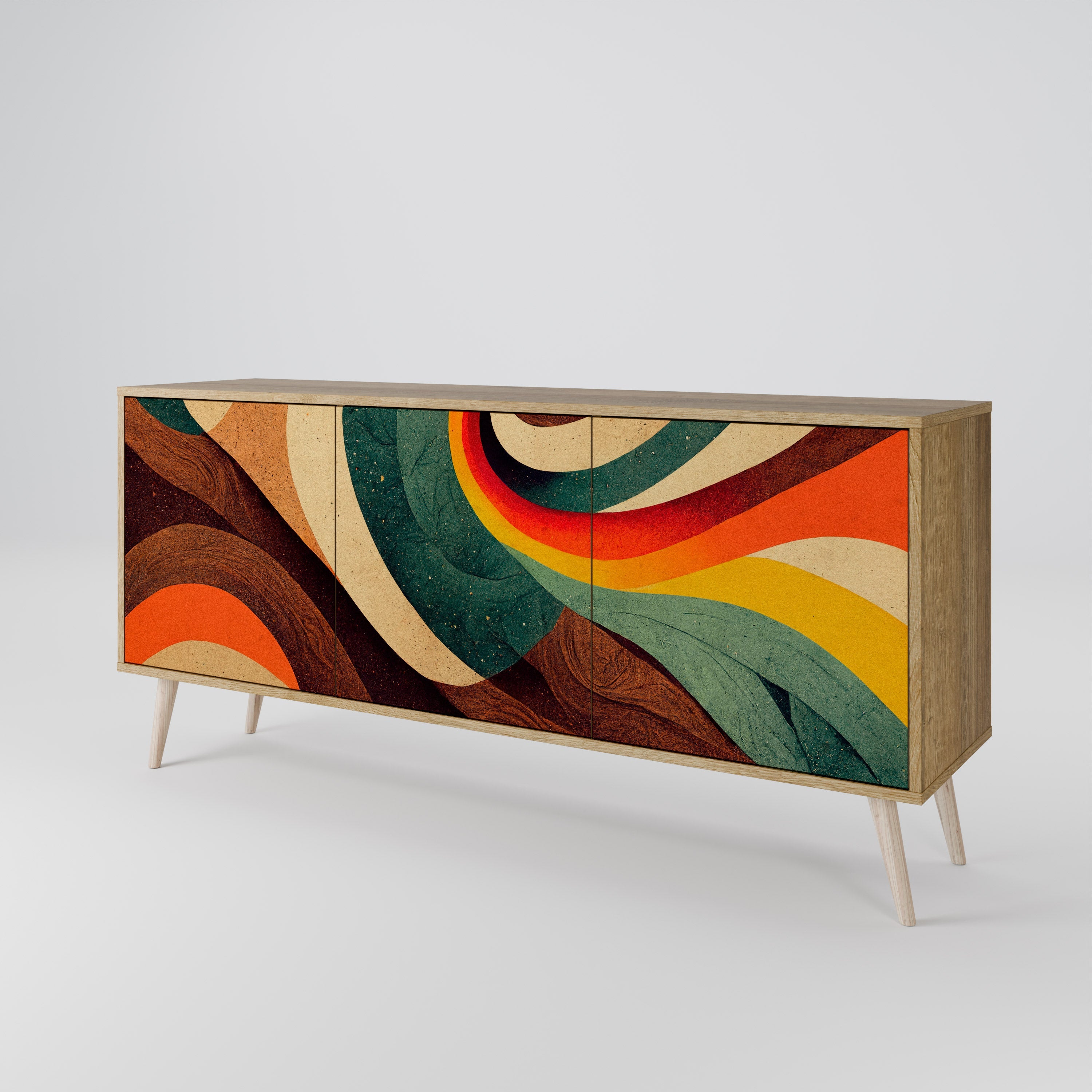COLORFUL STRANDS 3-türiges Sideboard in Eichenoptik