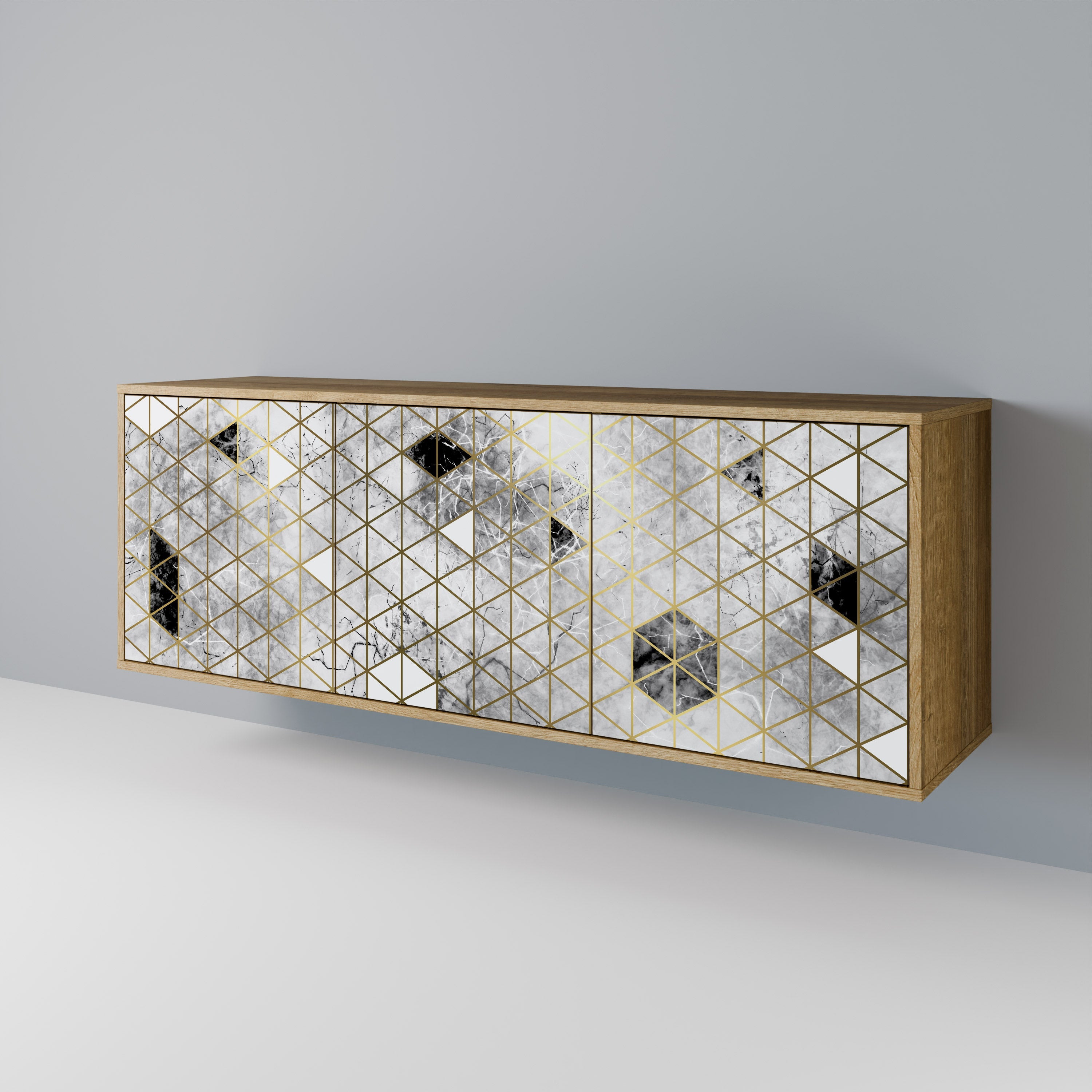 ASHEN ARIA 3-türiges Sideboard in Eichenoptik