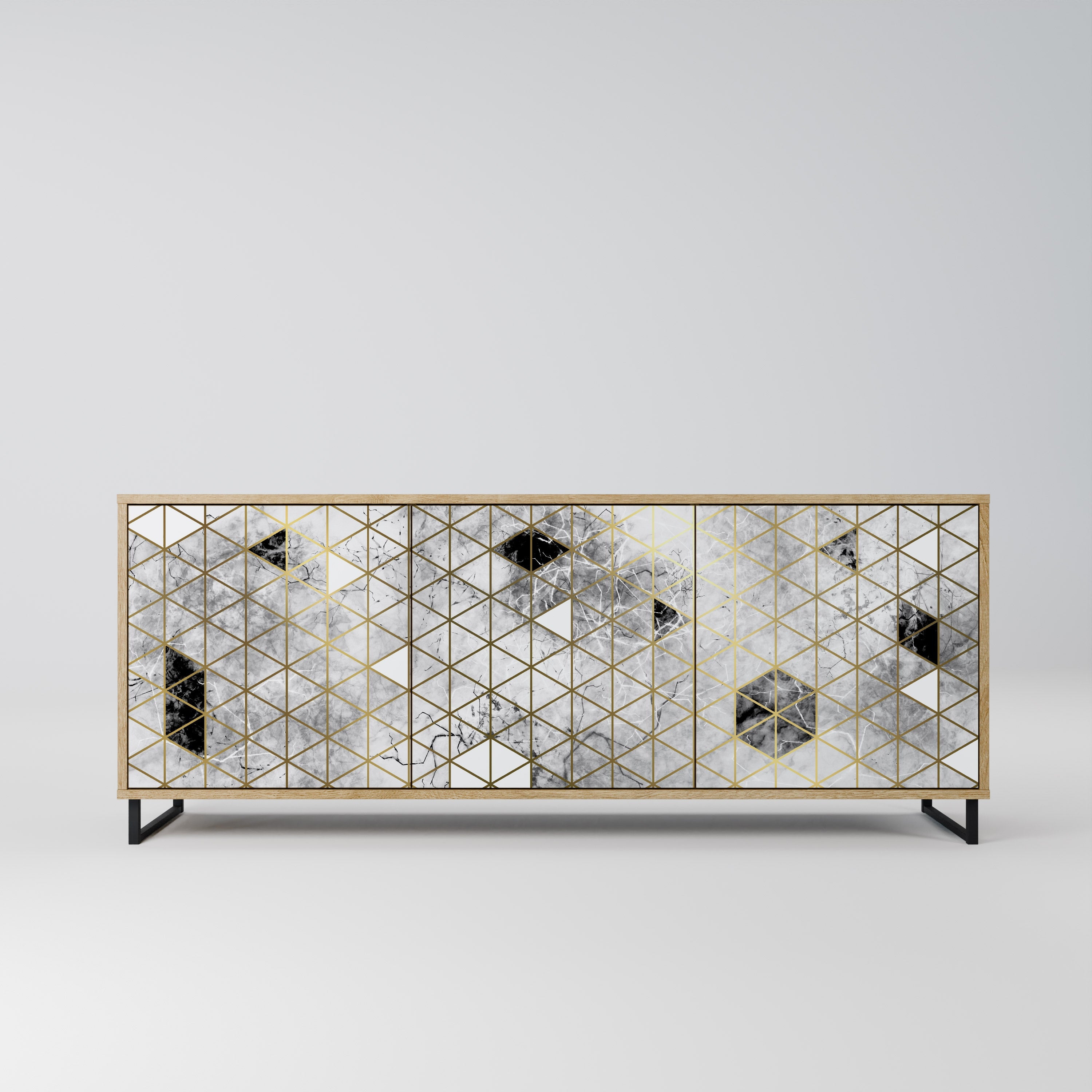ASHEN ARIA 3-türiges Sideboard in Eichenoptik
