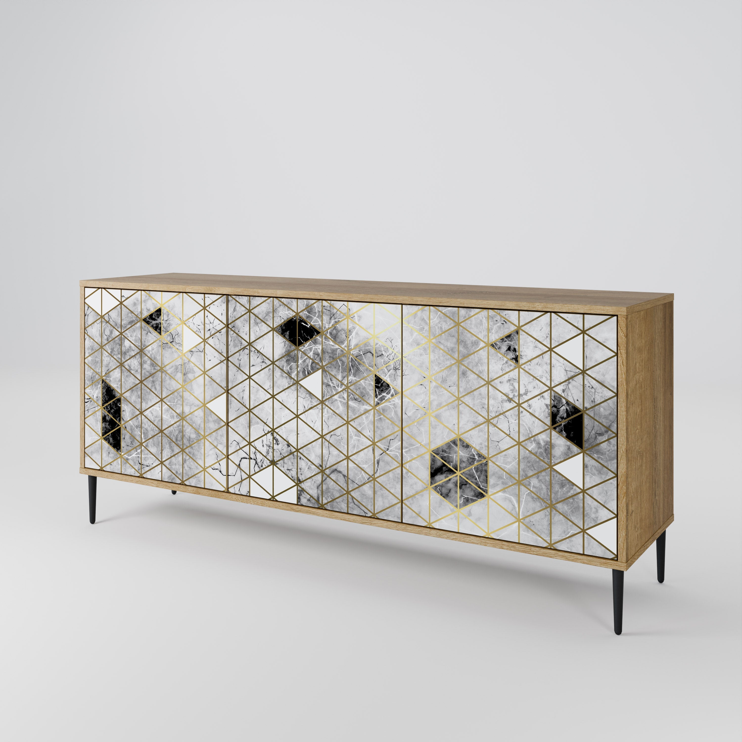 ASHEN ARIA 3-türiges Sideboard in Eichenoptik