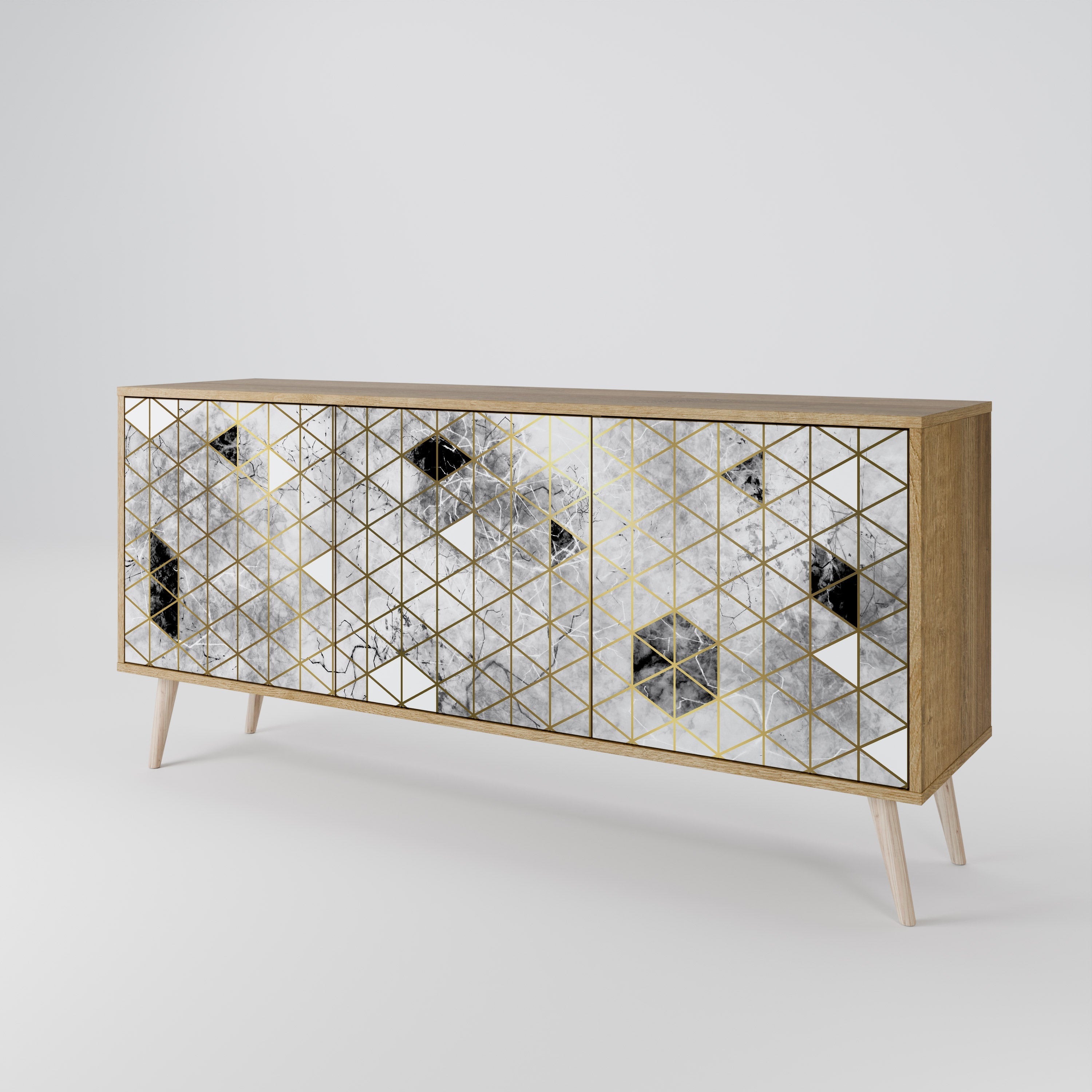ASHEN ARIA 3-türiges Sideboard in Eichenoptik