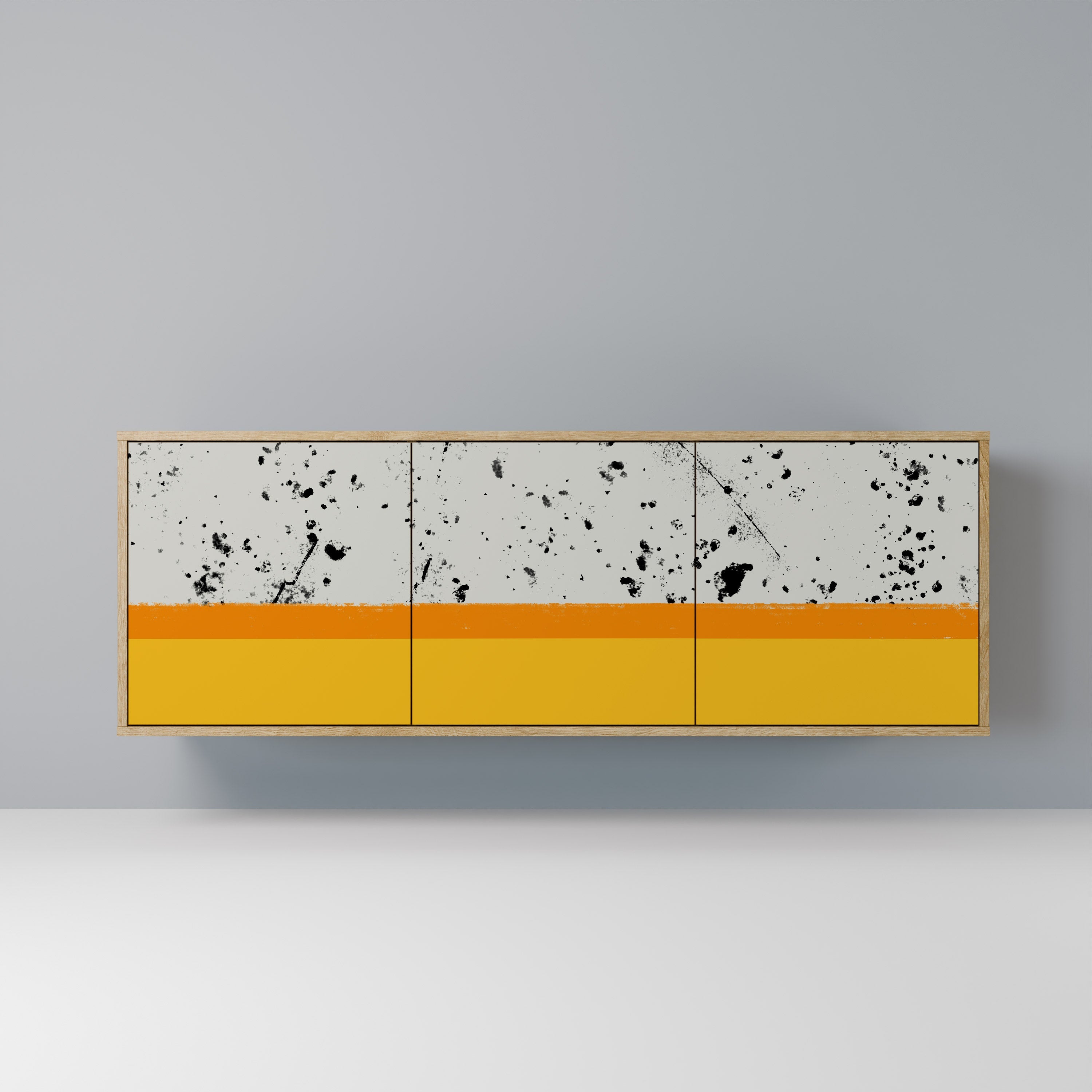 DYED BY ORANGE 3-türiges Sideboard in Eichenoptik