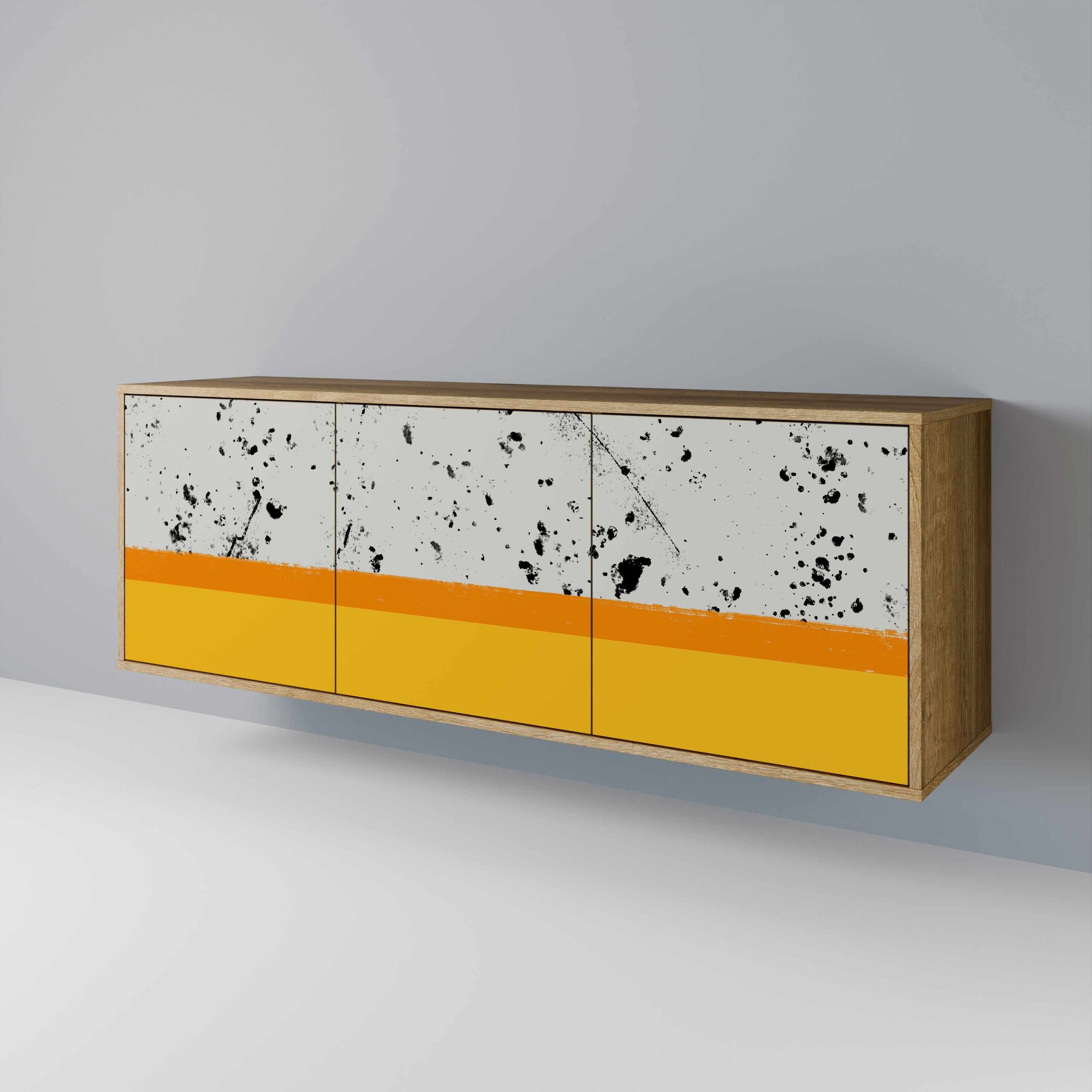DYED BY ORANGE 3-türiges Sideboard in Eichenoptik
