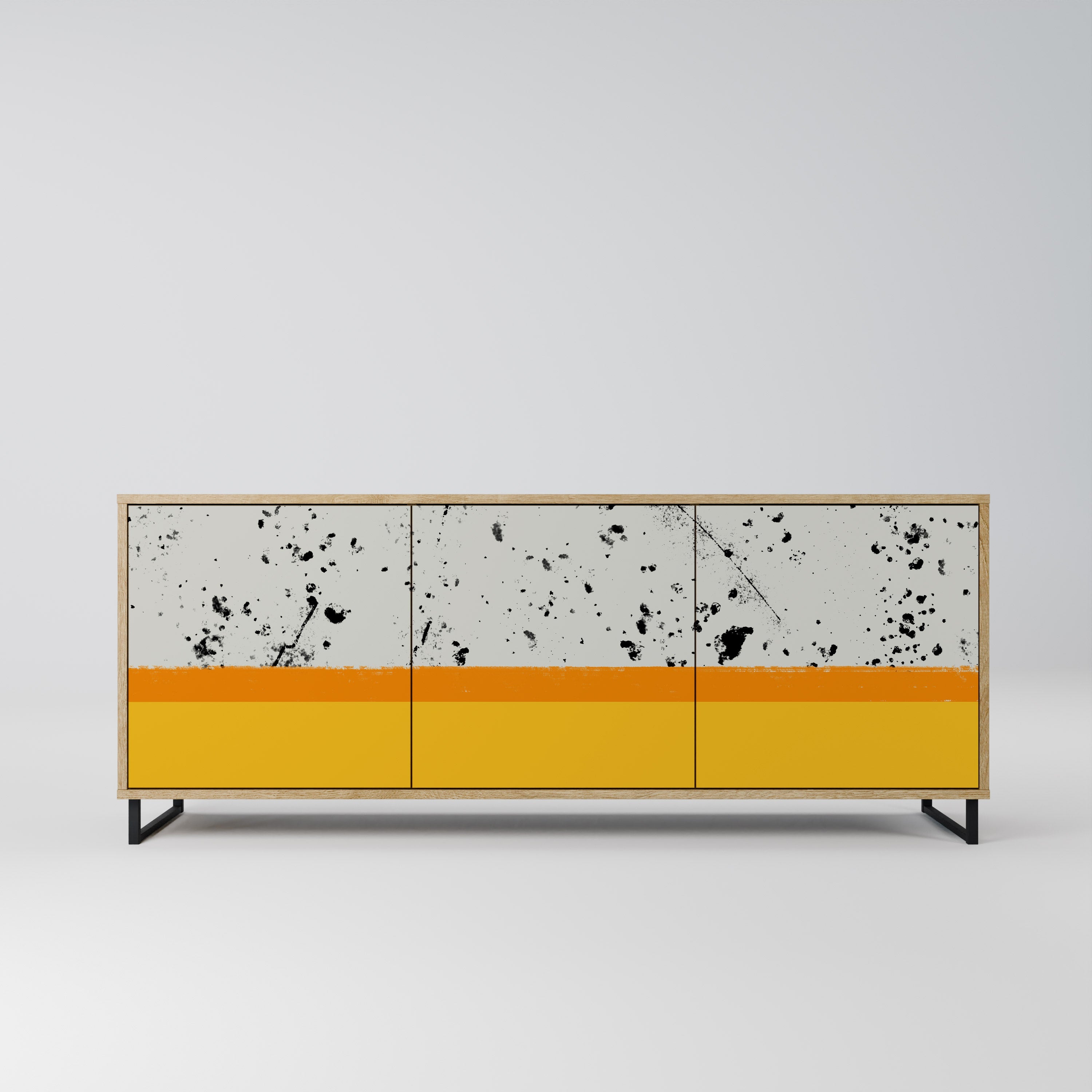DYED BY ORANGE 3-türiges Sideboard in Eichenoptik
