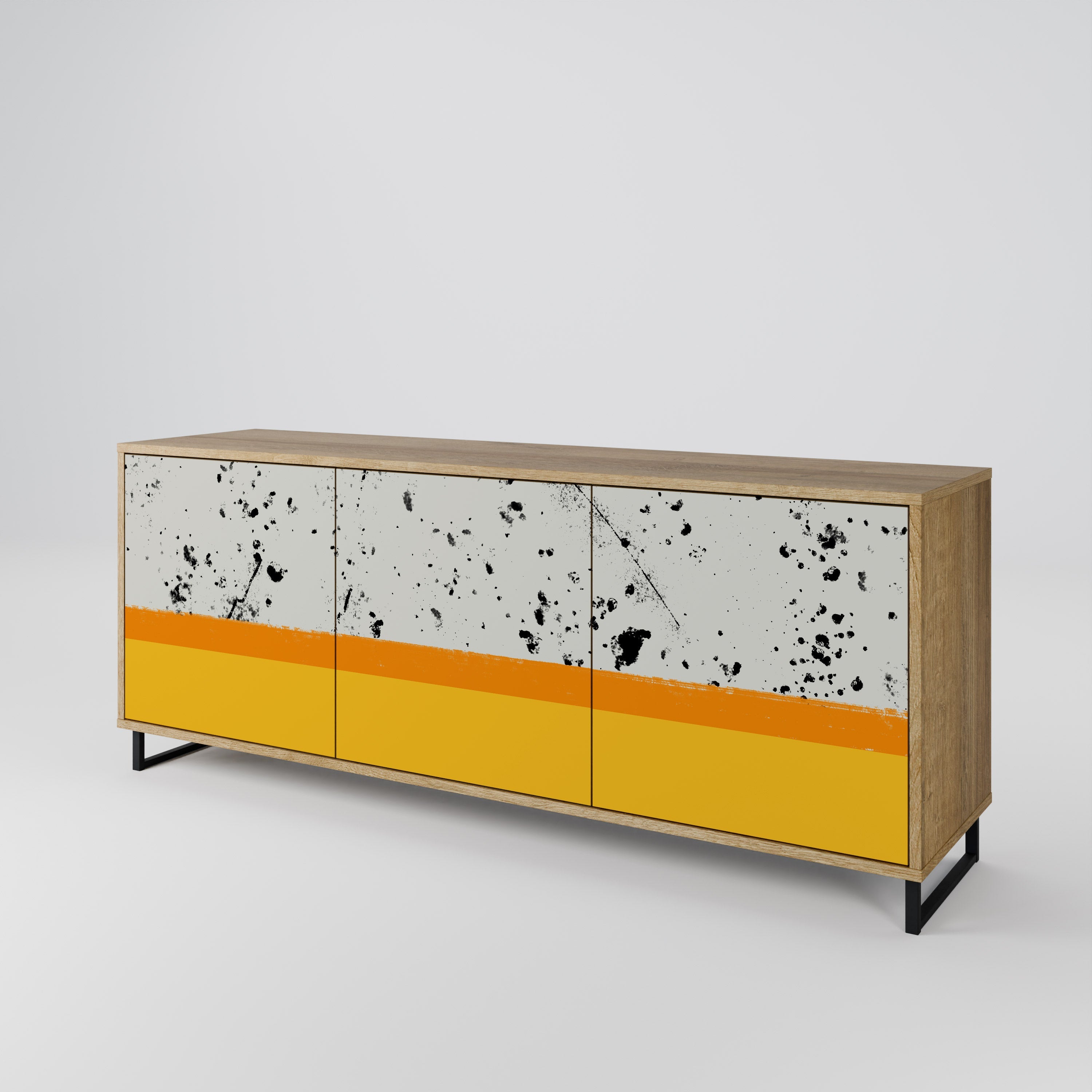 DYED BY ORANGE 3-türiges Sideboard in Eichenoptik