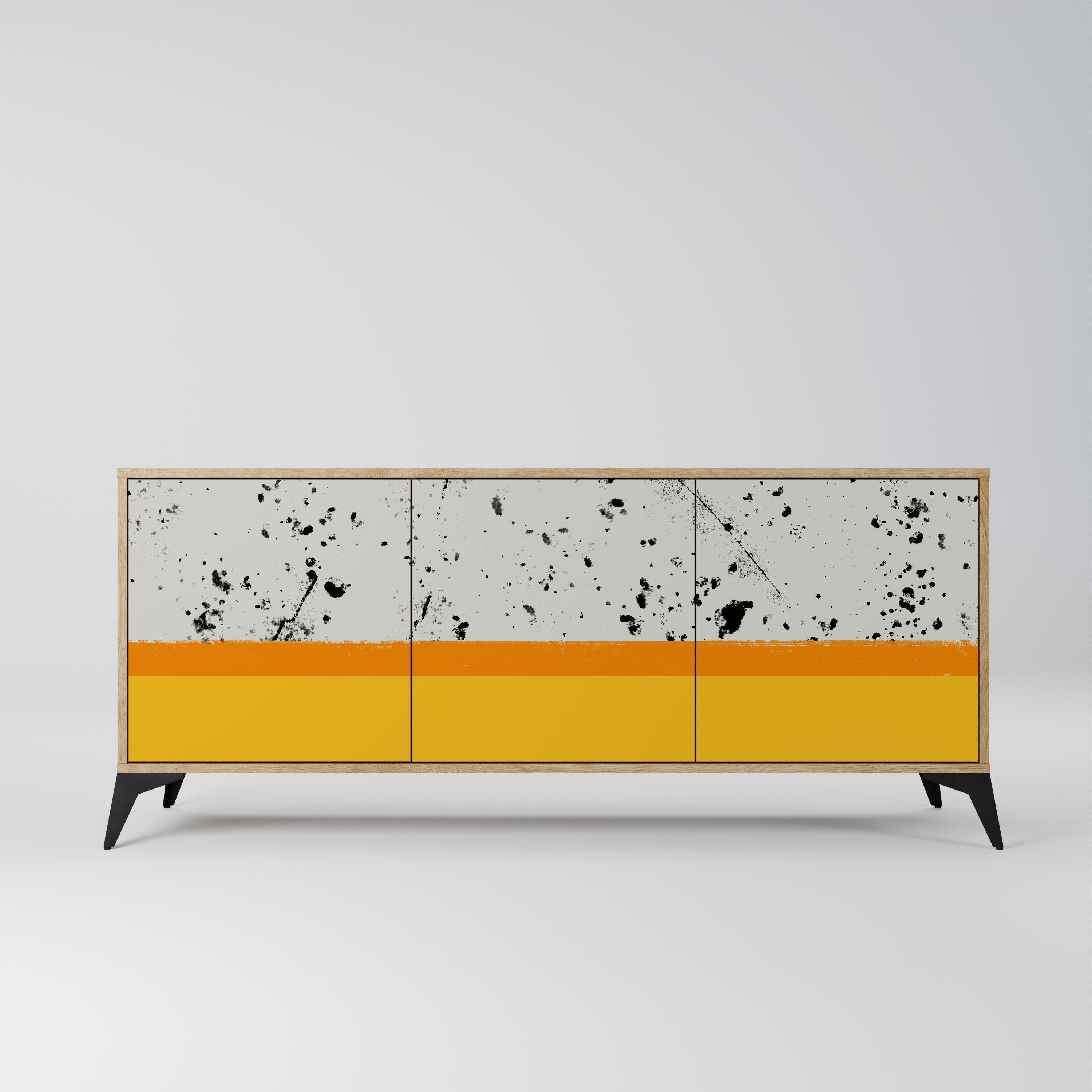DYED BY ORANGE 3-türiges Sideboard in Eichenoptik