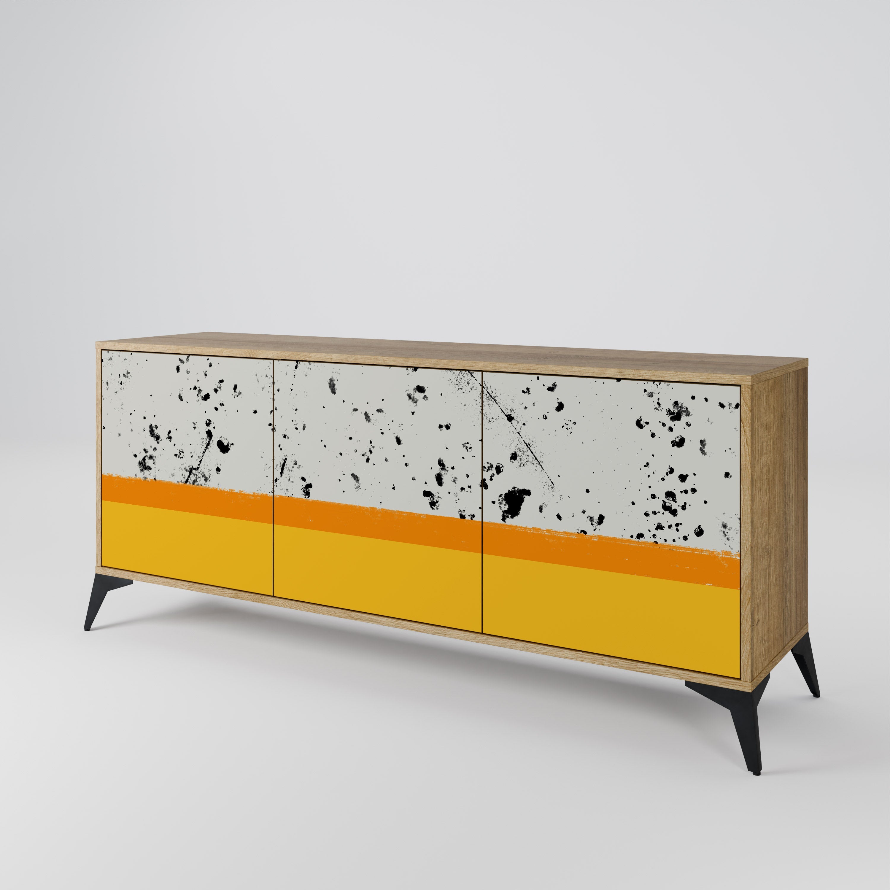 DYED BY ORANGE 3-türiges Sideboard in Eichenoptik