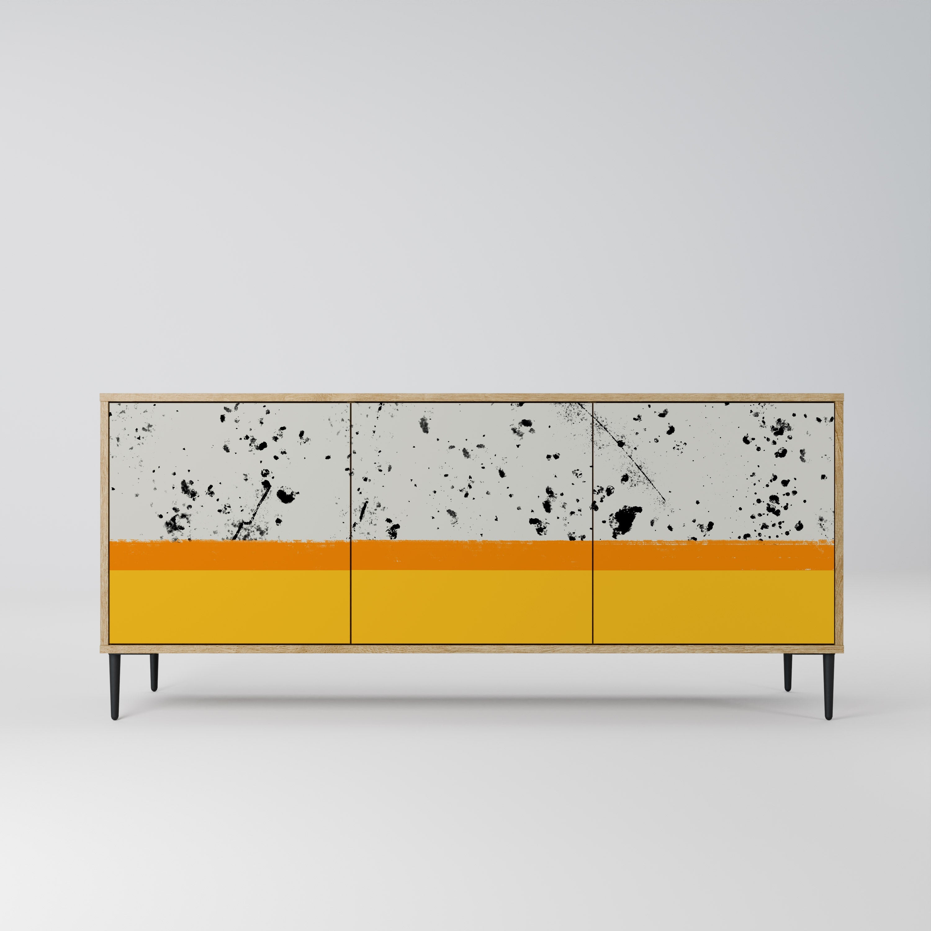 DYED BY ORANGE 3-türiges Sideboard in Eichenoptik
