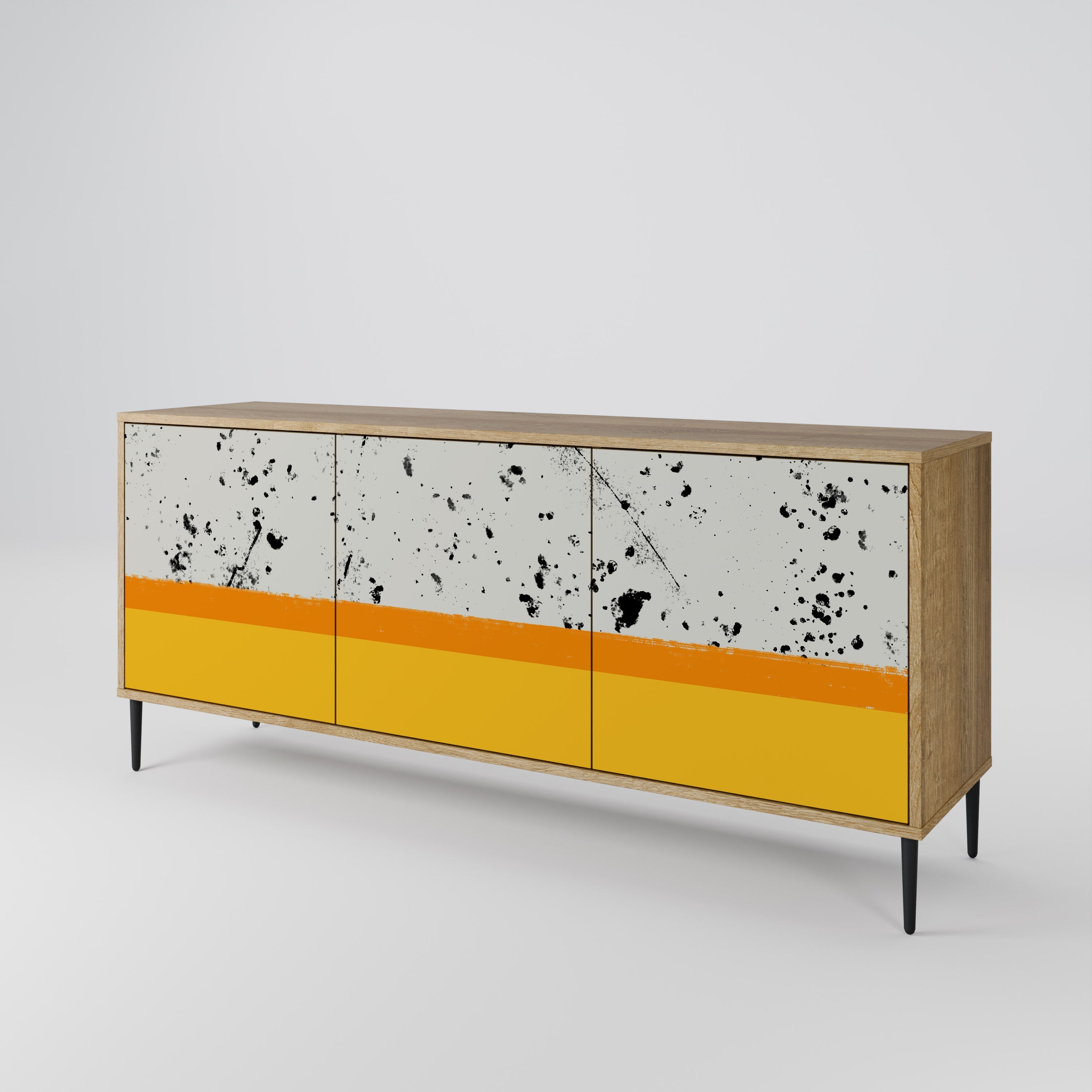 DYED BY ORANGE 3-türiges Sideboard in Eichenoptik