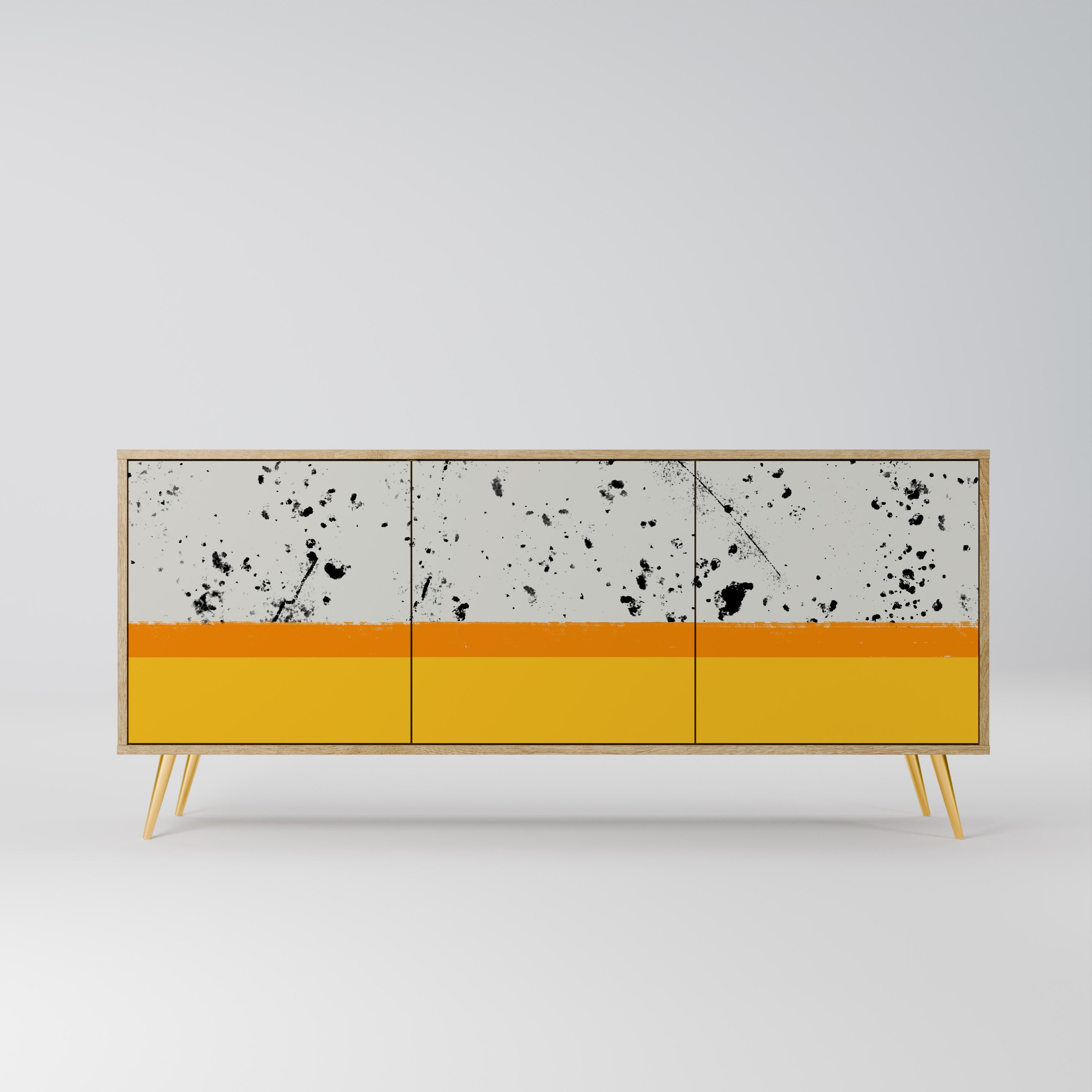 DYED BY ORANGE 3-türiges Sideboard in Eichenoptik