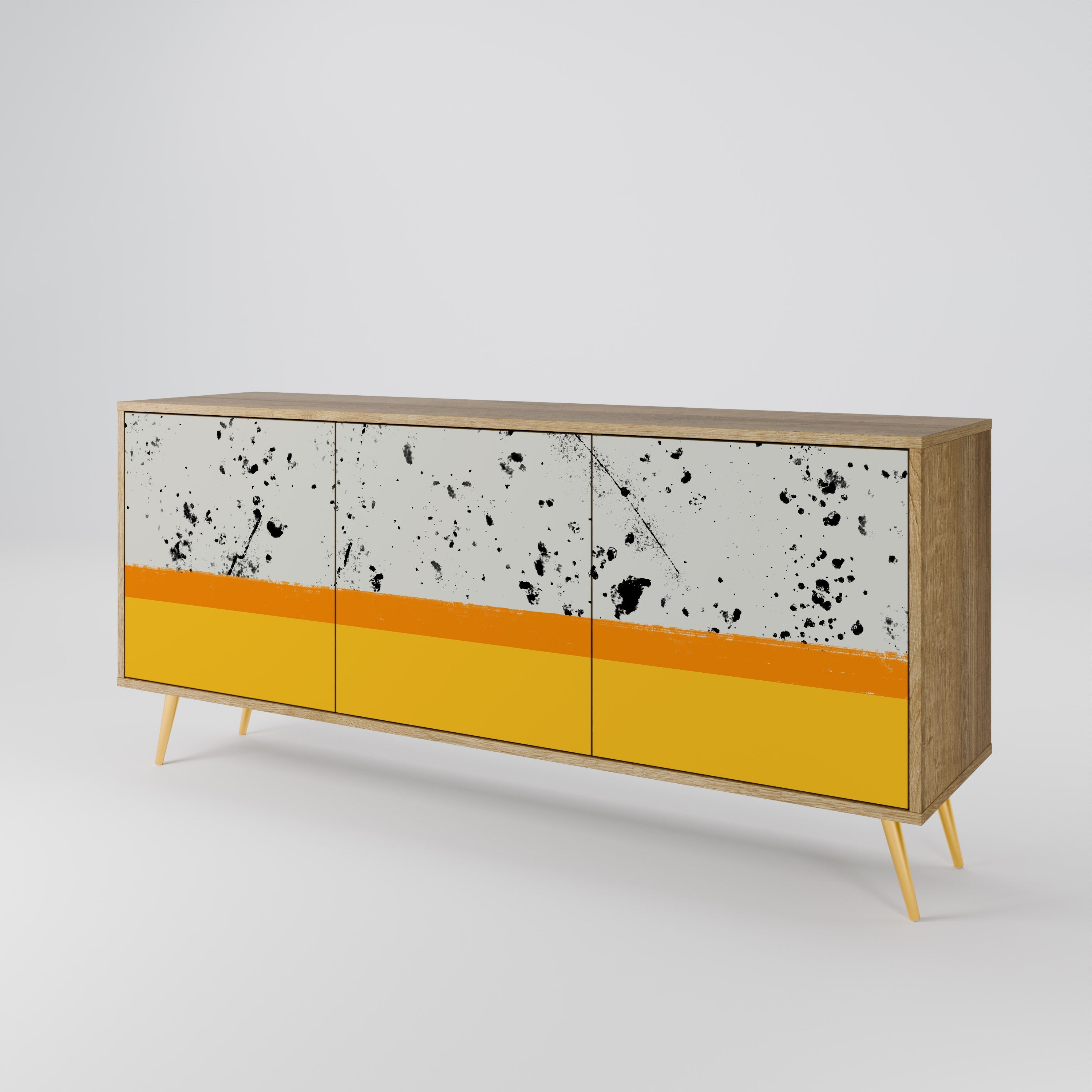 DYED BY ORANGE 3-türiges Sideboard in Eichenoptik