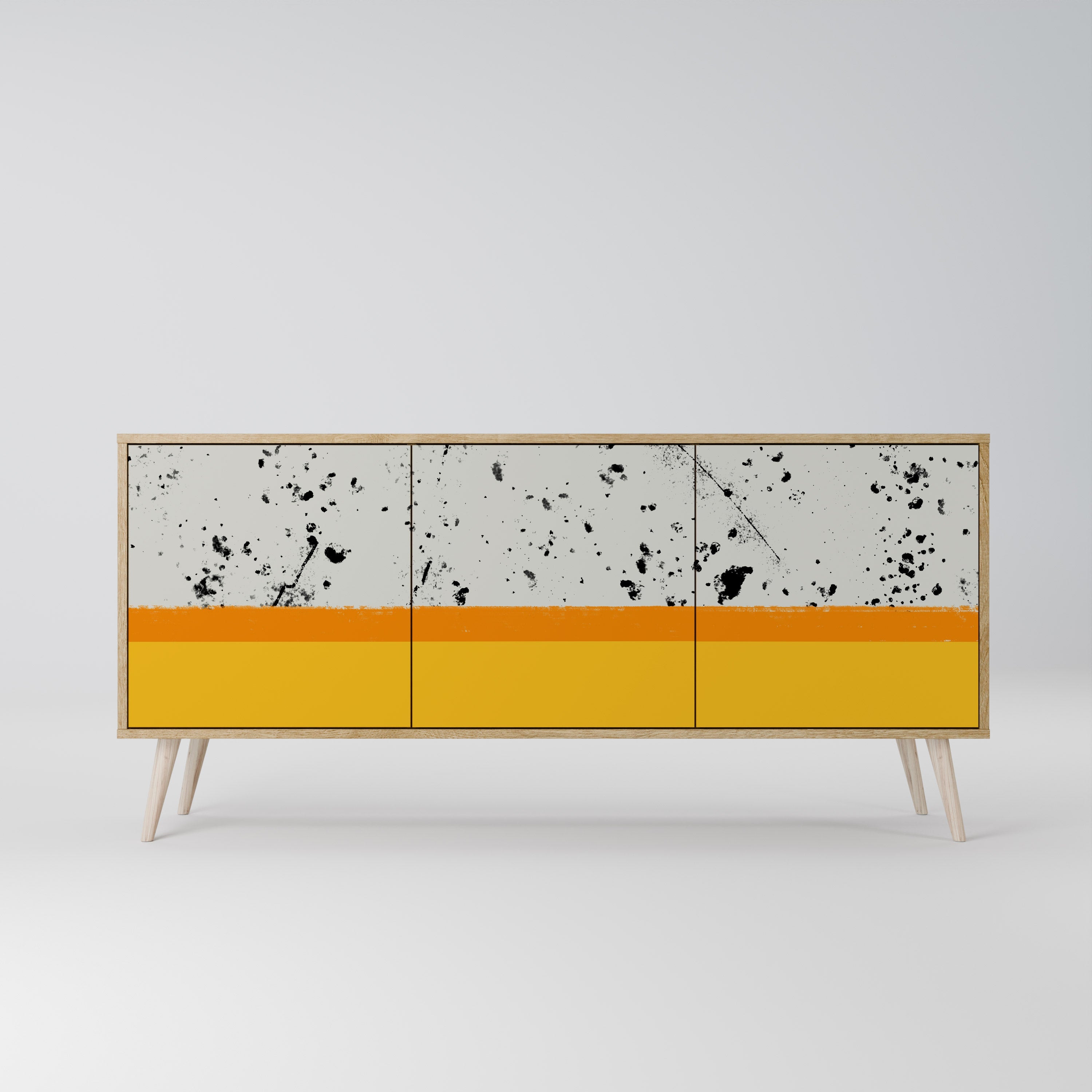 DYED BY ORANGE 3-türiges Sideboard in Eichenoptik