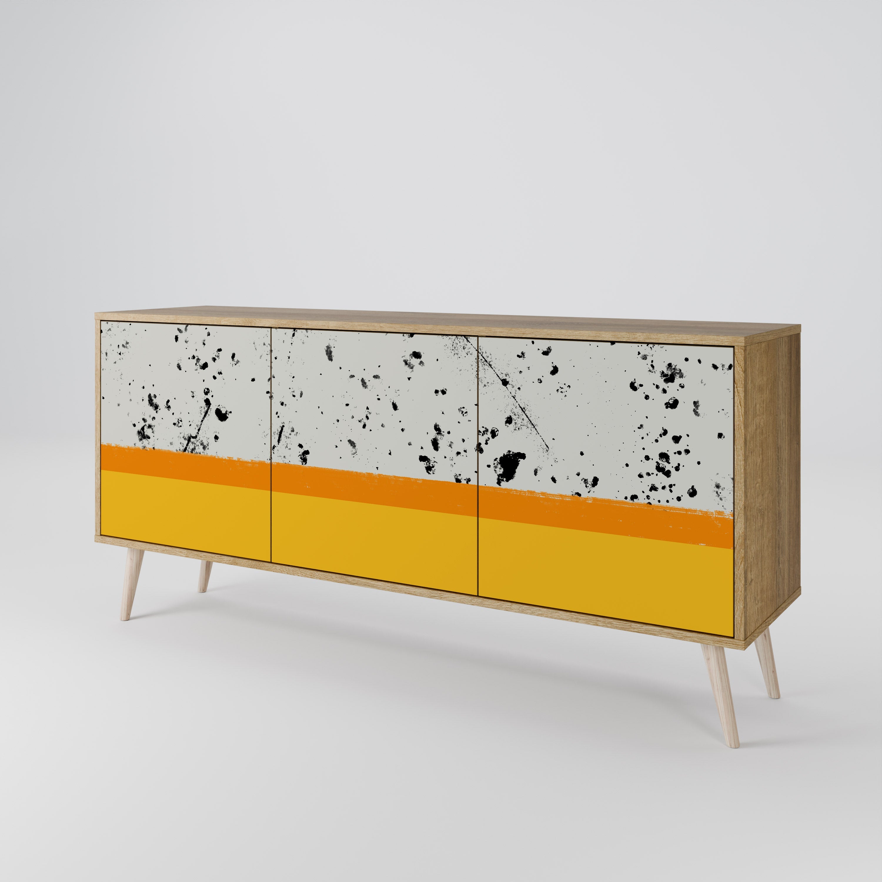 DYED BY ORANGE 3-türiges Sideboard in Eichenoptik
