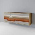 PECULIAR TRAIL 3-Door Sideboard in Oak Effect