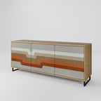 PECULIAR TRAIL 3-Door Sideboard in Oak Effect