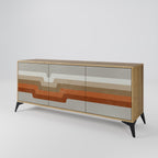 PECULIAR TRAIL 3-Door Sideboard in Oak Effect