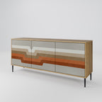 PECULIAR TRAIL 3-Door Sideboard in Oak Effect