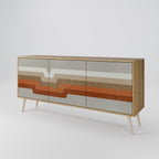 PECULIAR TRAIL 3-Door Sideboard in Oak Effect