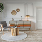 PECULIAR TRAIL 3-Door Sideboard in Oak Effect