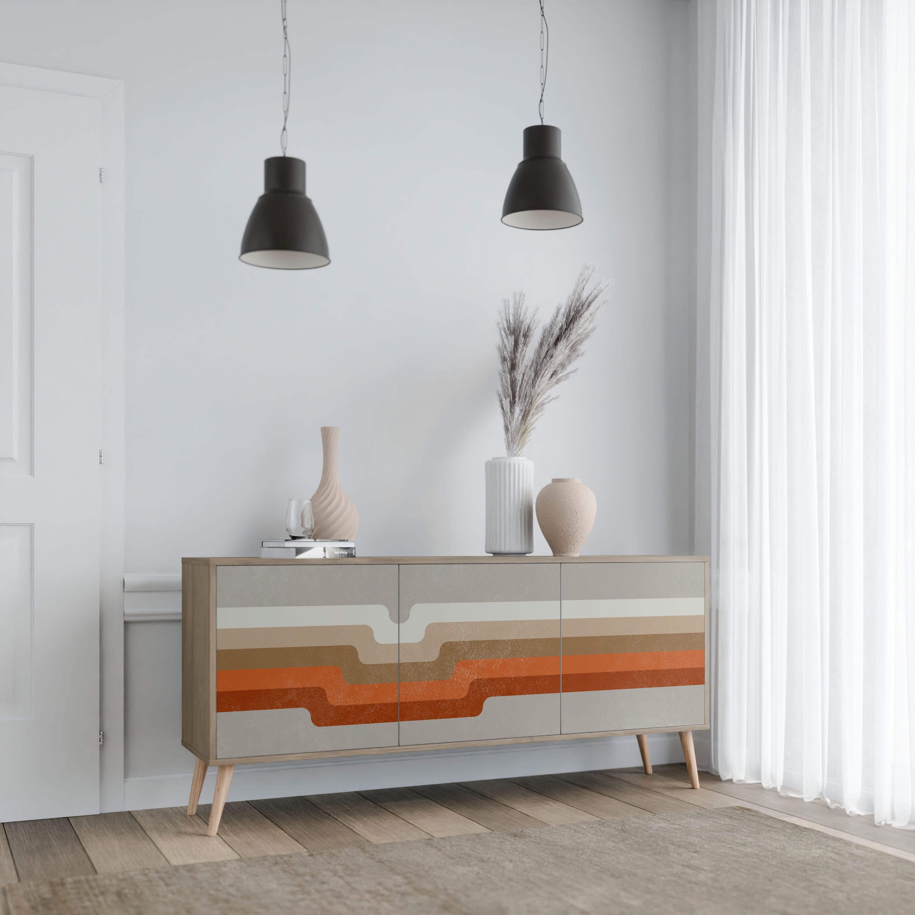 PECULIAR TRAIL 3-türiges Sideboard in Eichenoptik