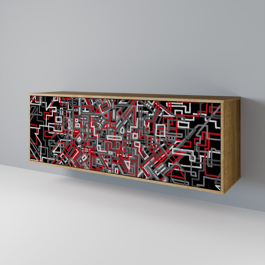 BROKEN LINES 3-türiges Sideboard in Eichenoptik