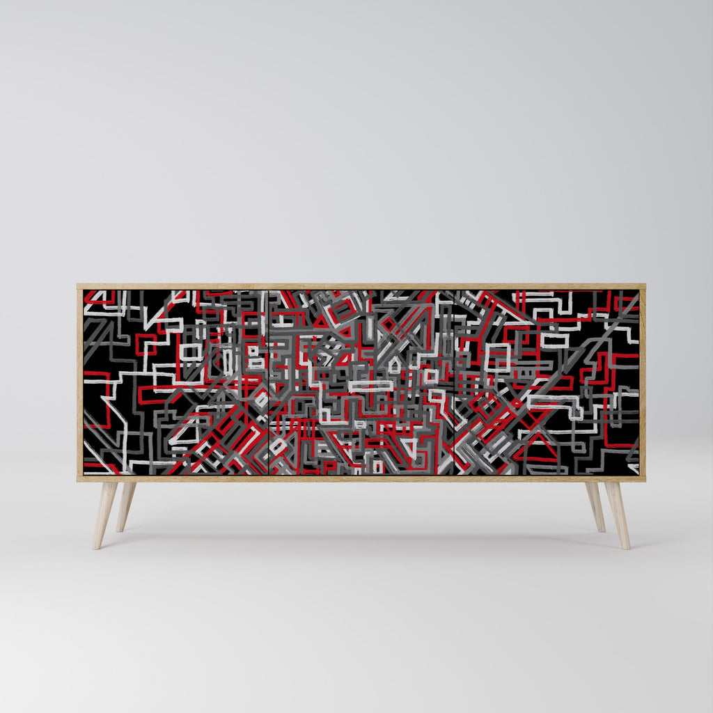 BROKEN LINES 3-türiges Sideboard in Eichenoptik