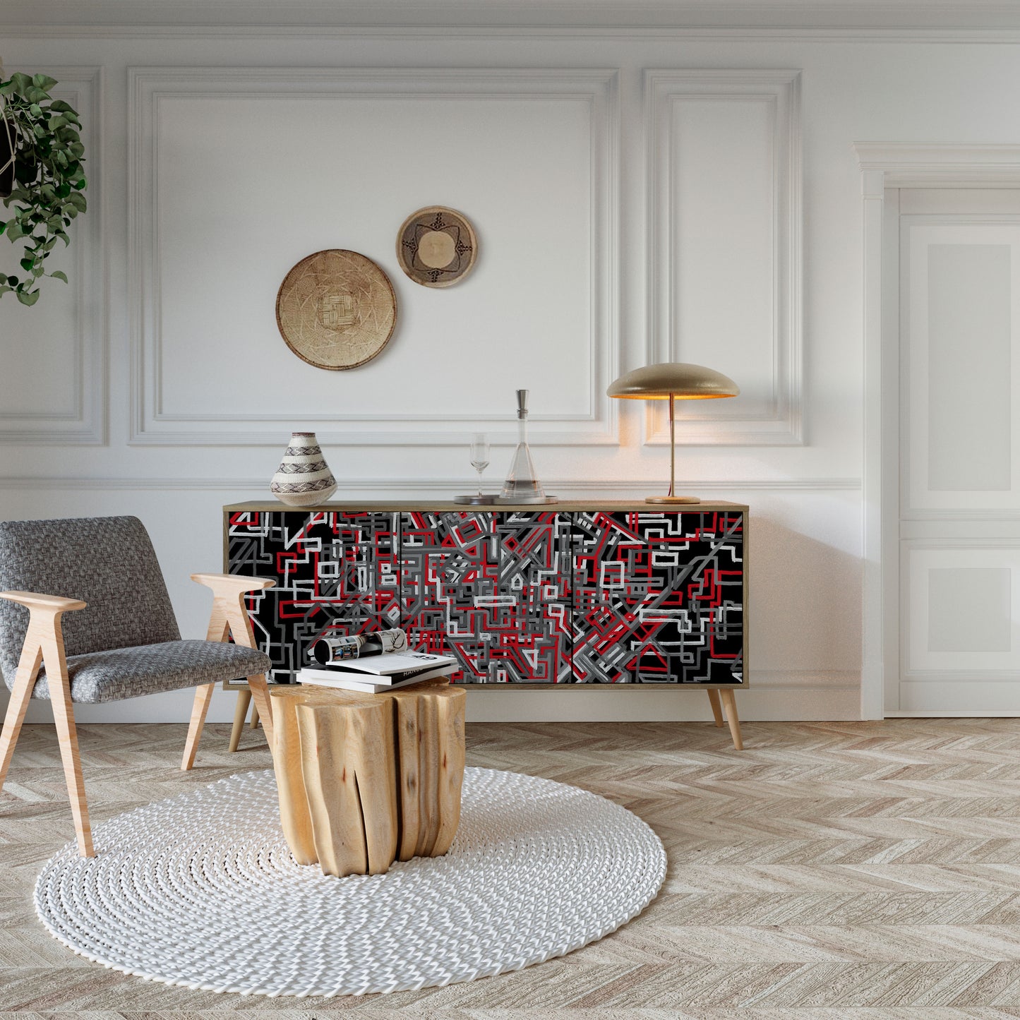BROKEN LINES 3-türiges Sideboard