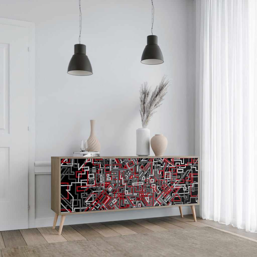 BROKEN LINES 3-türiges Sideboard in Eichenoptik