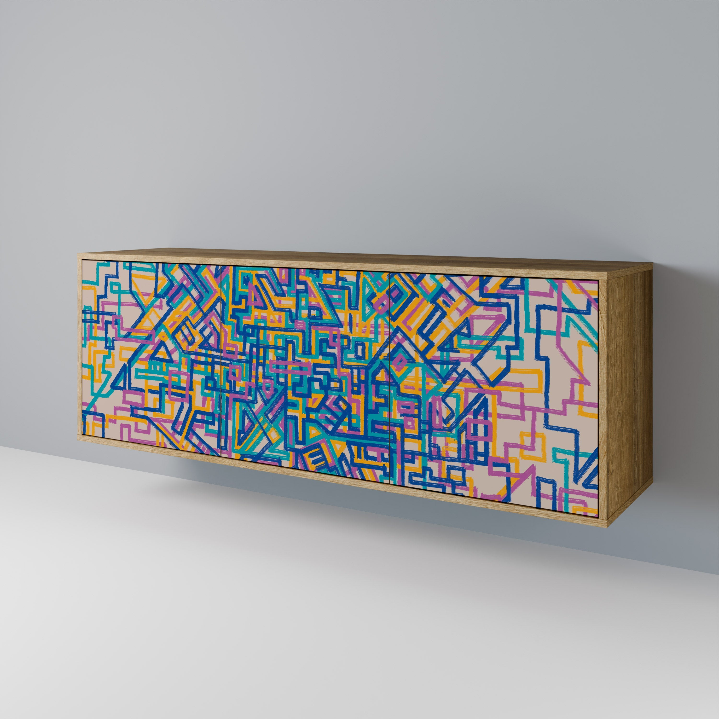 MEMORIES MAP 3-türiges Sideboard in Eichenoptik