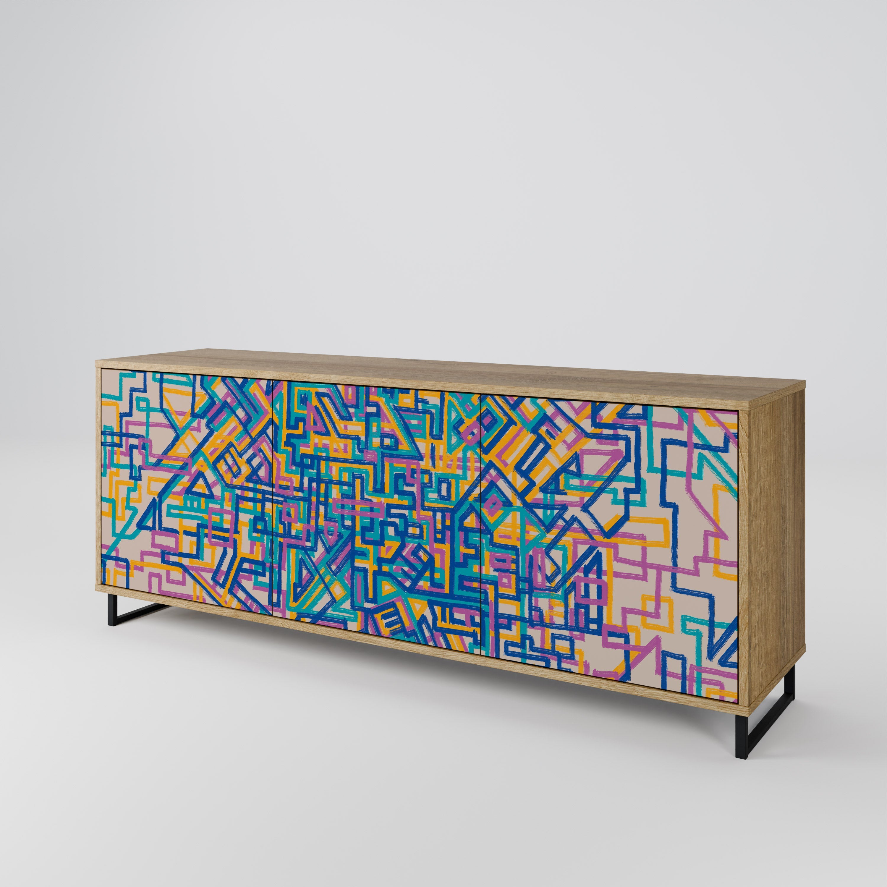 MEMORIES MAP 3-türiges Sideboard in Eichenoptik