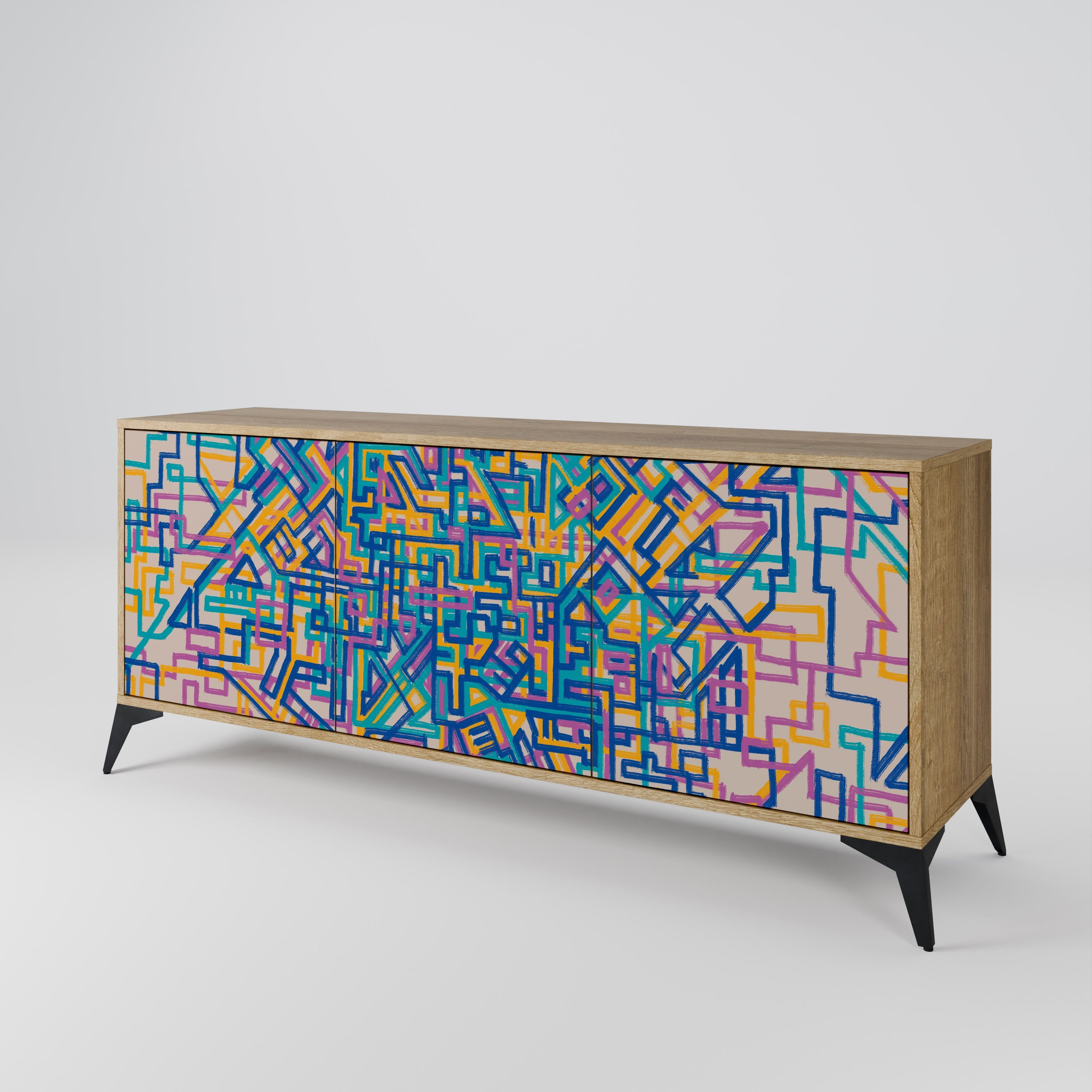 MEMORIES MAP 3-türiges Sideboard in Eichenoptik