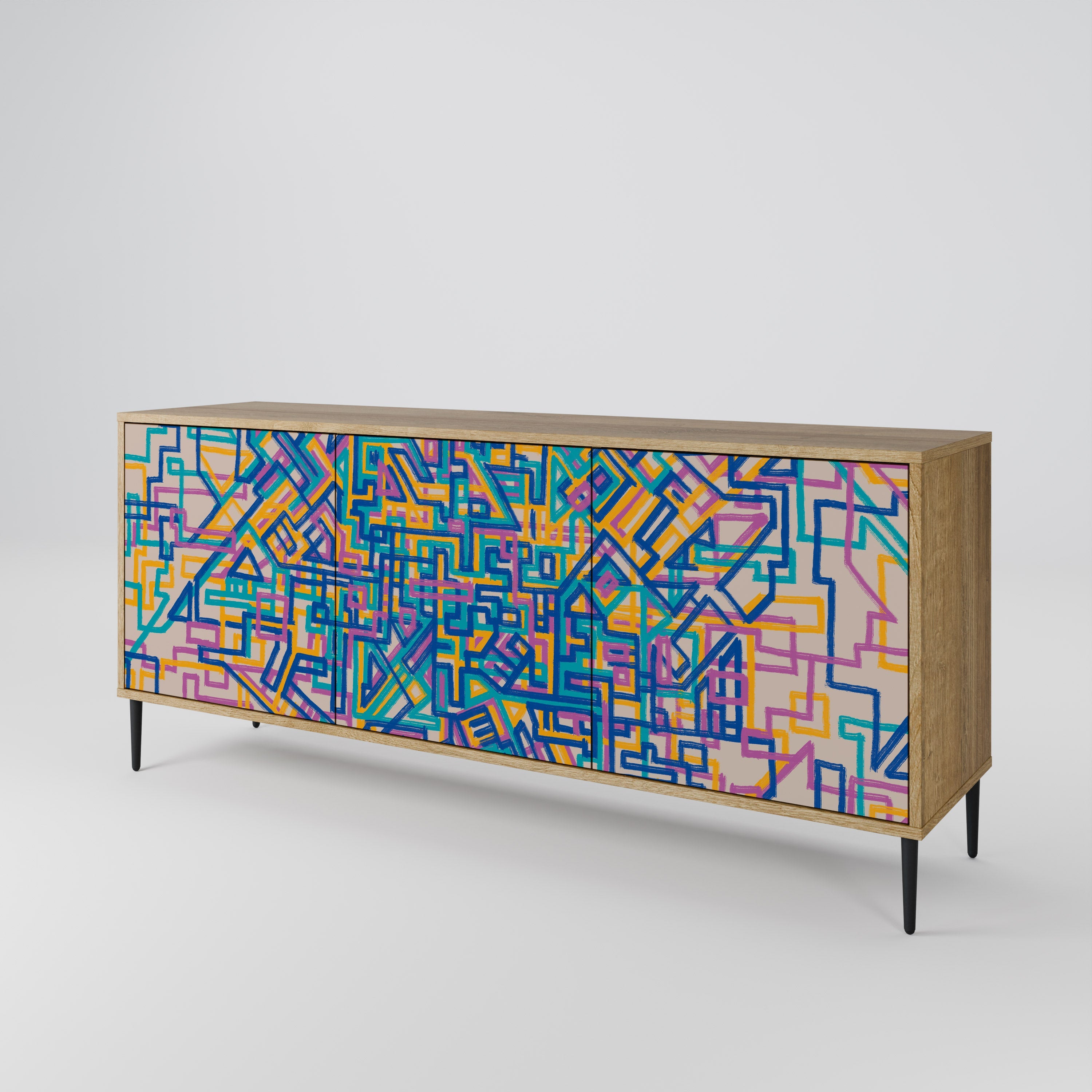 MEMORIES MAP 3-türiges Sideboard in Eichenoptik