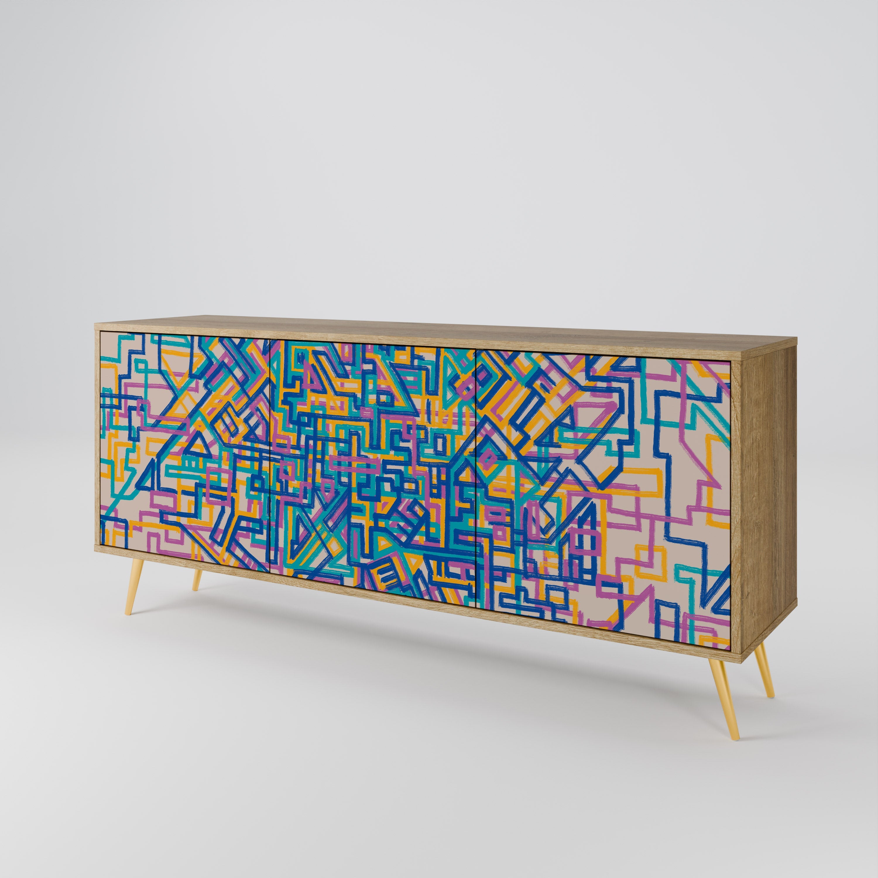 MEMORIES MAP 3-türiges Sideboard in Eichenoptik