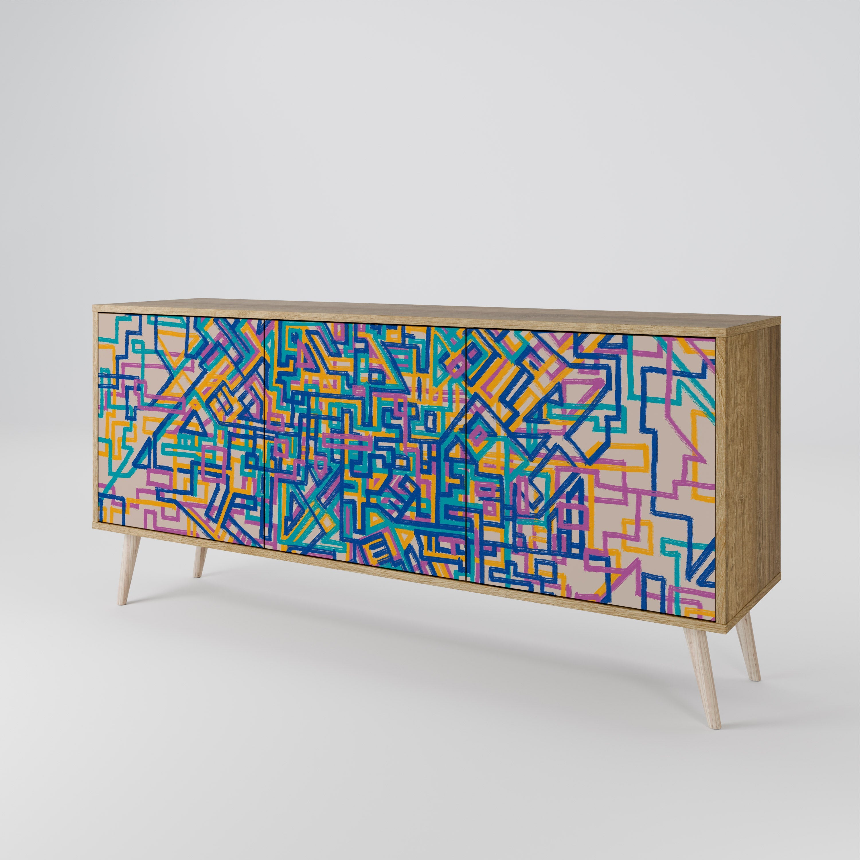 MEMORIES MAP 3-türiges Sideboard in Eichenoptik