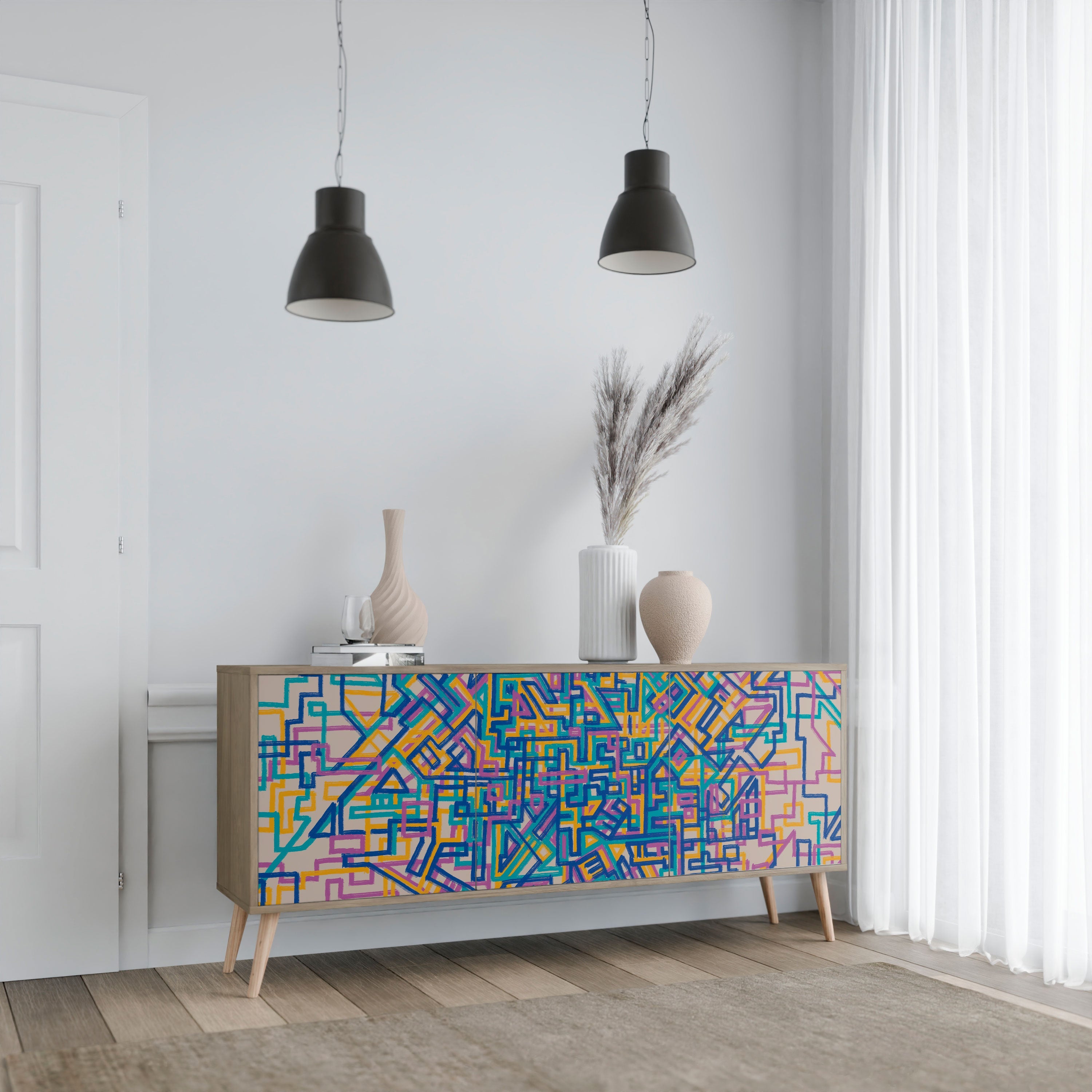 MEMORIES MAP 3-türiges Sideboard in Eichenoptik
