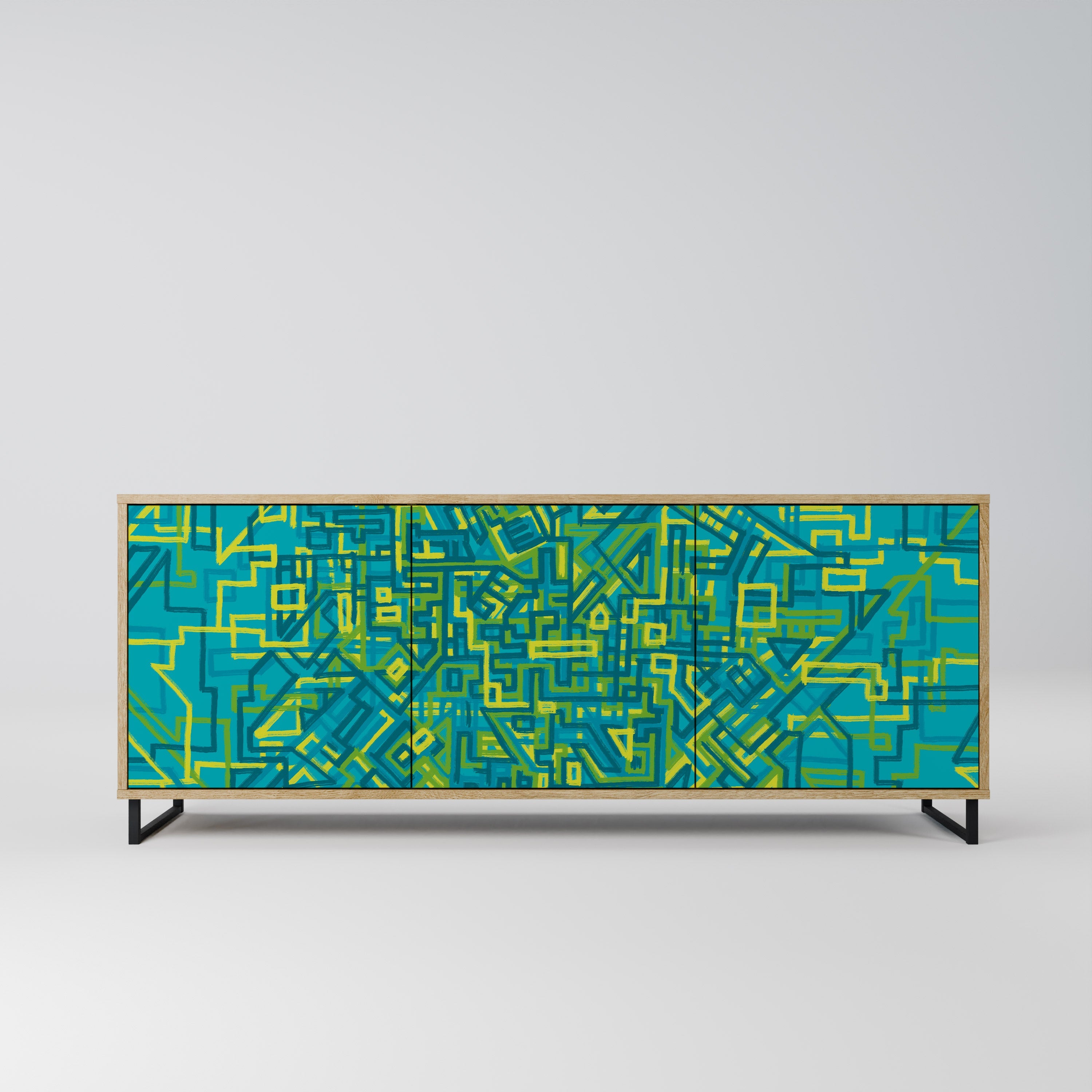 NOSTALGIC MEMORIES 3-türiges Sideboard in Eichenoptik
