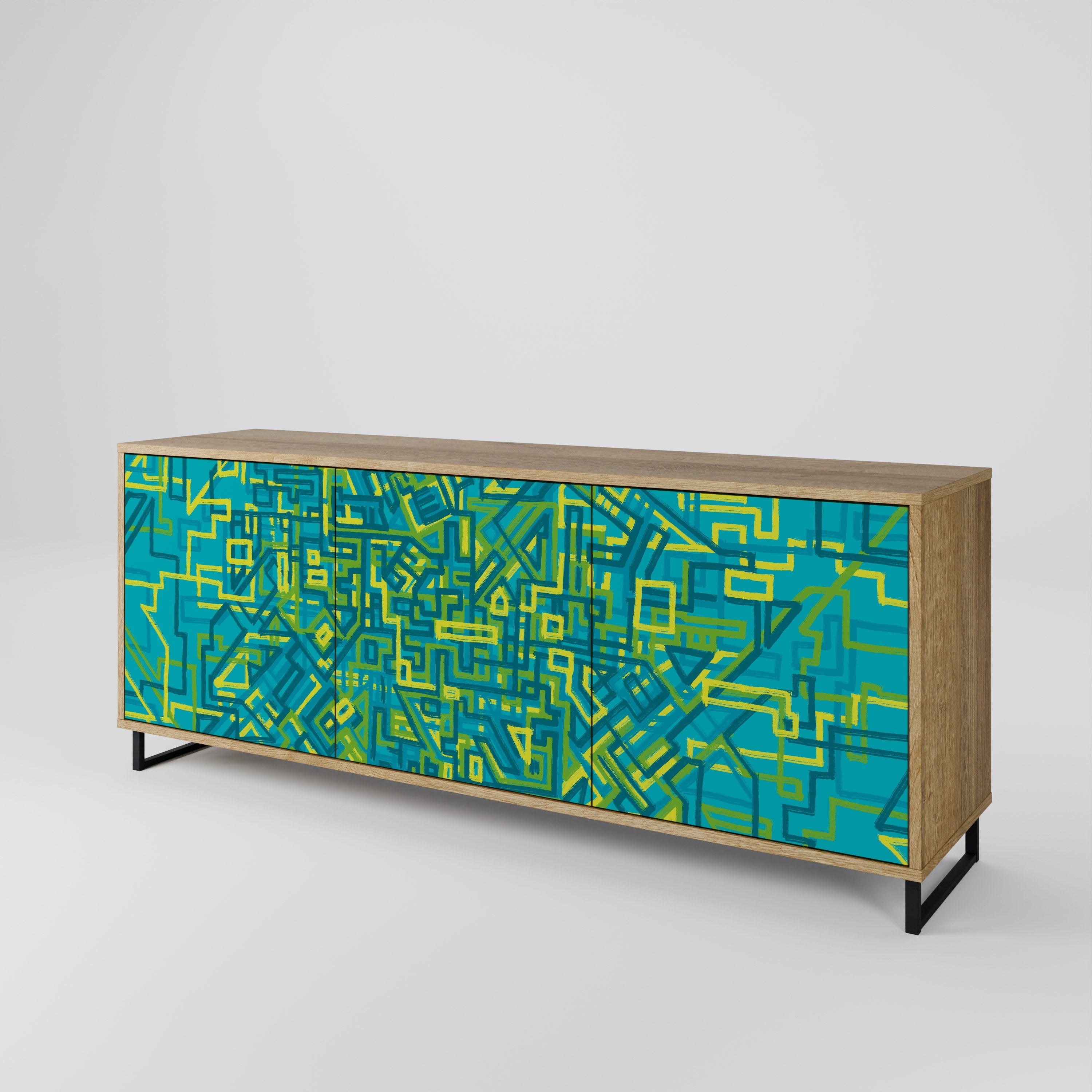NOSTALGIC MEMORIES 3-türiges Sideboard in Eichenoptik